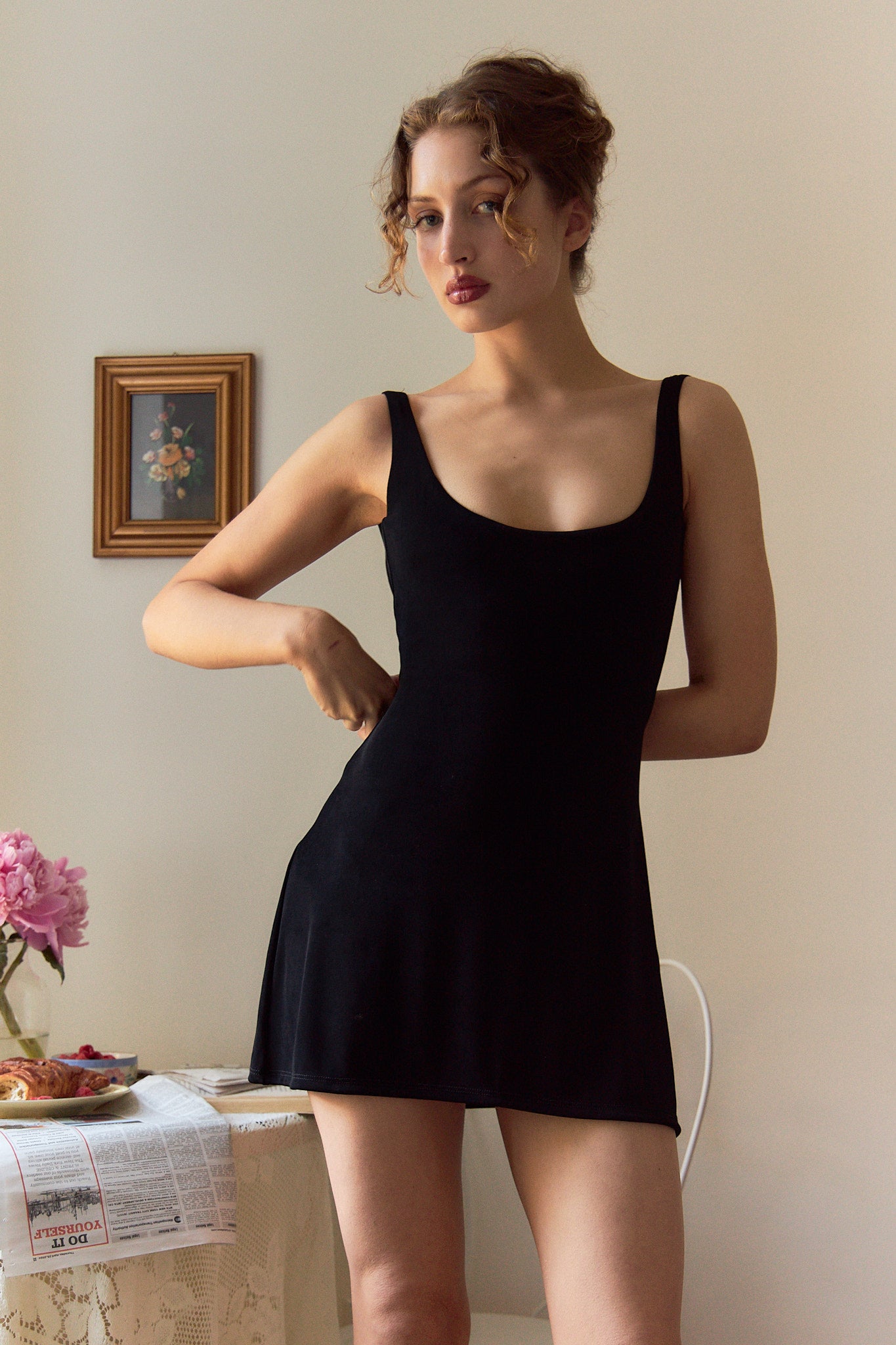 mini black dress a line Black Long Sleeve A-Line Penni Mini Dress