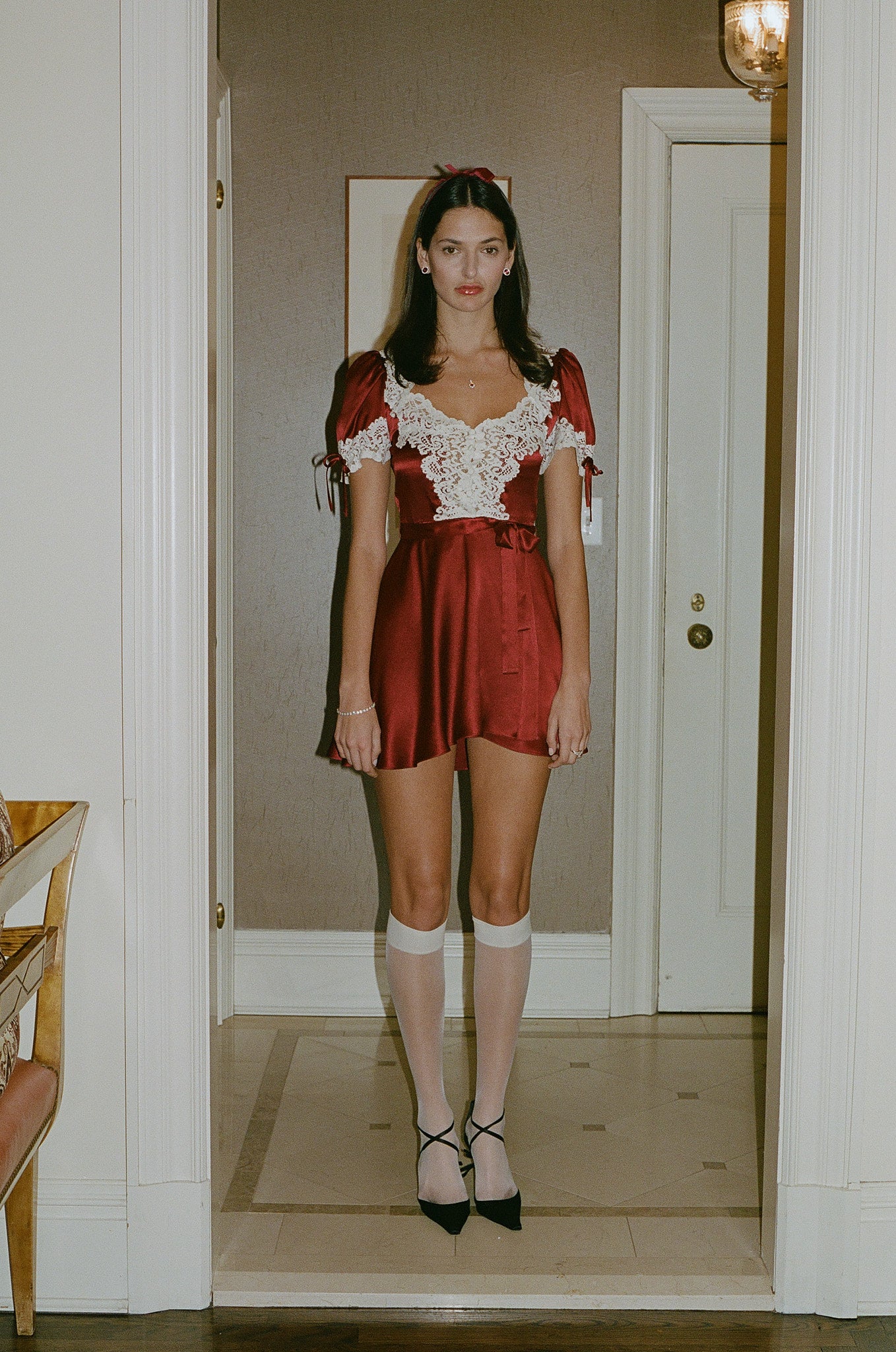 Unwrap Me Mini Dress in Garnet