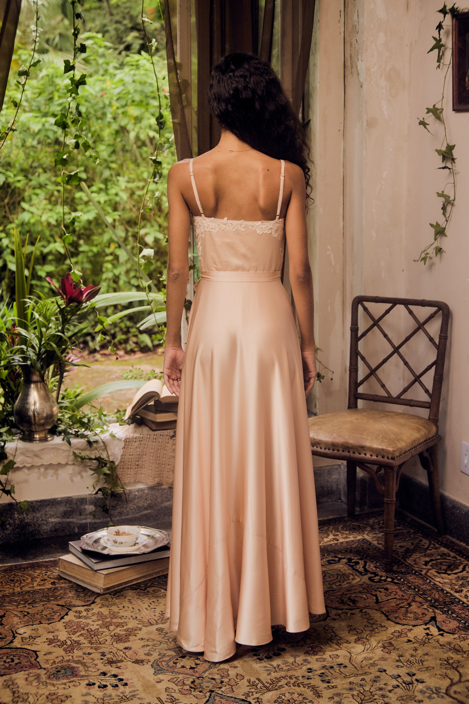 Untie Me Slip Gown in Antique Pink