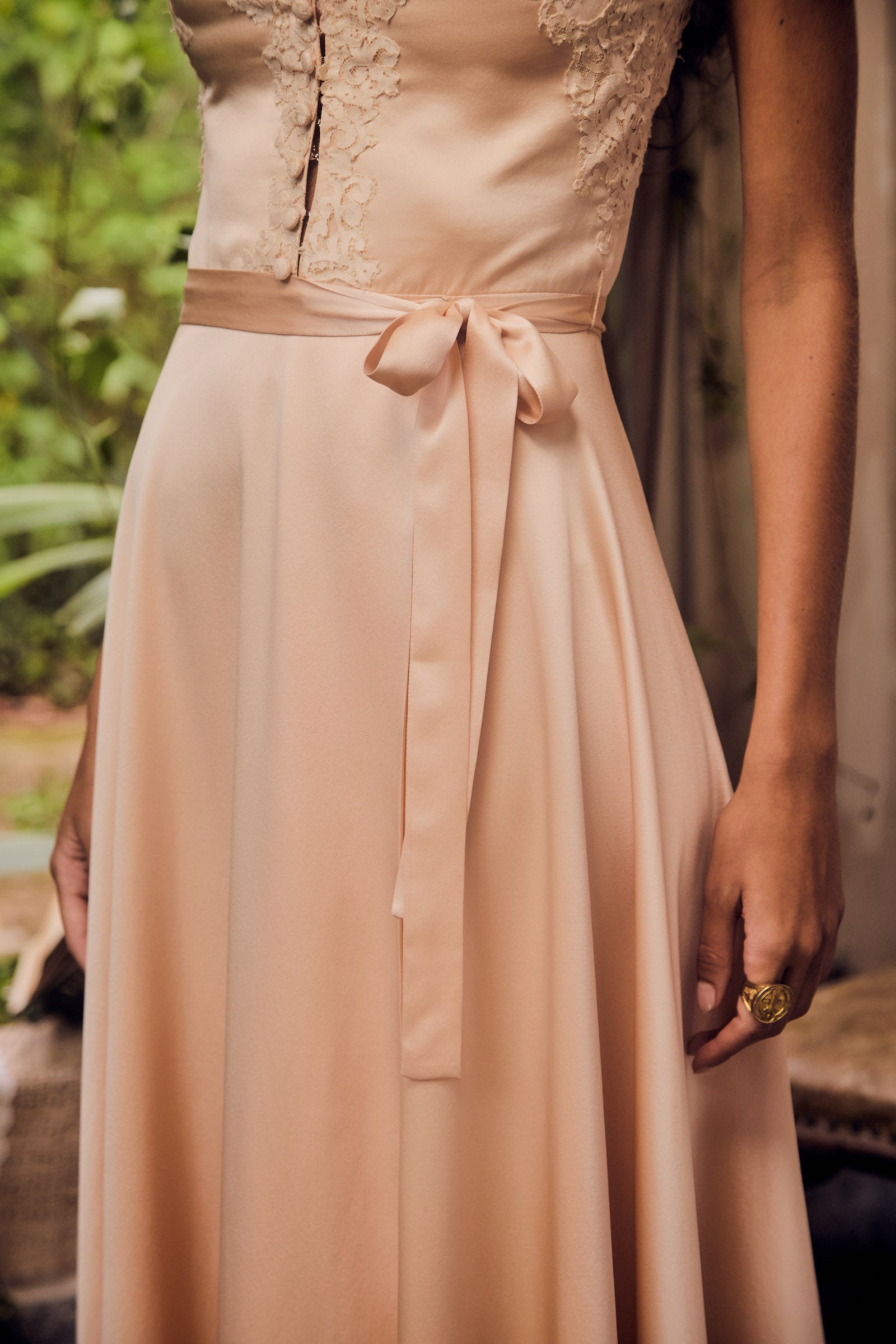 Untie Me Slip Gown in Antique Pink