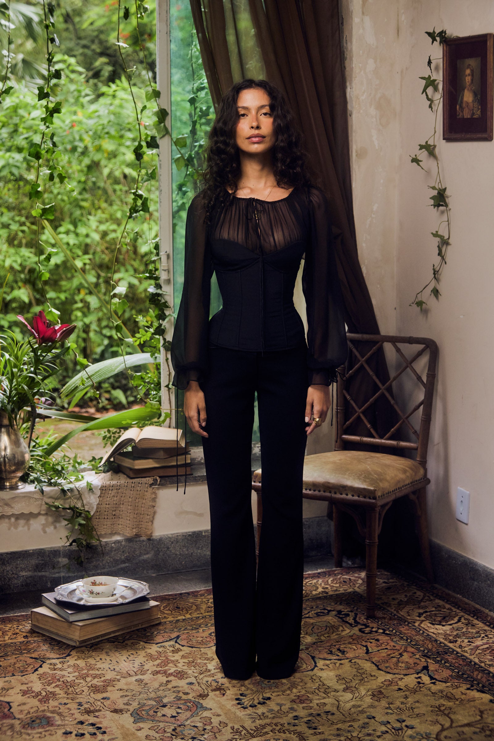 Vamp Bustier Top in Noir