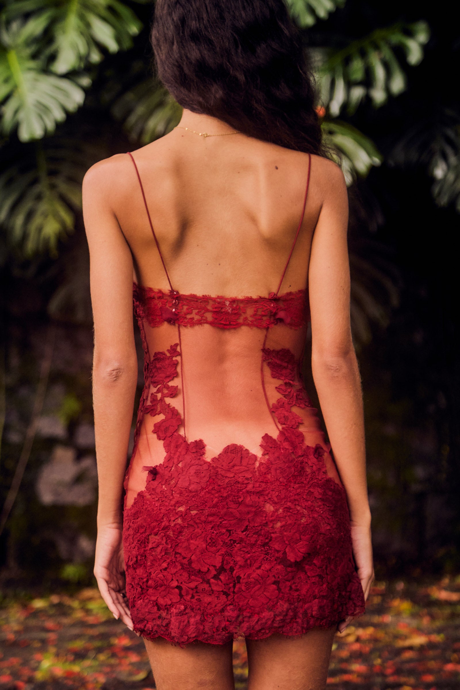 Anemone Mini Dress in Sangre