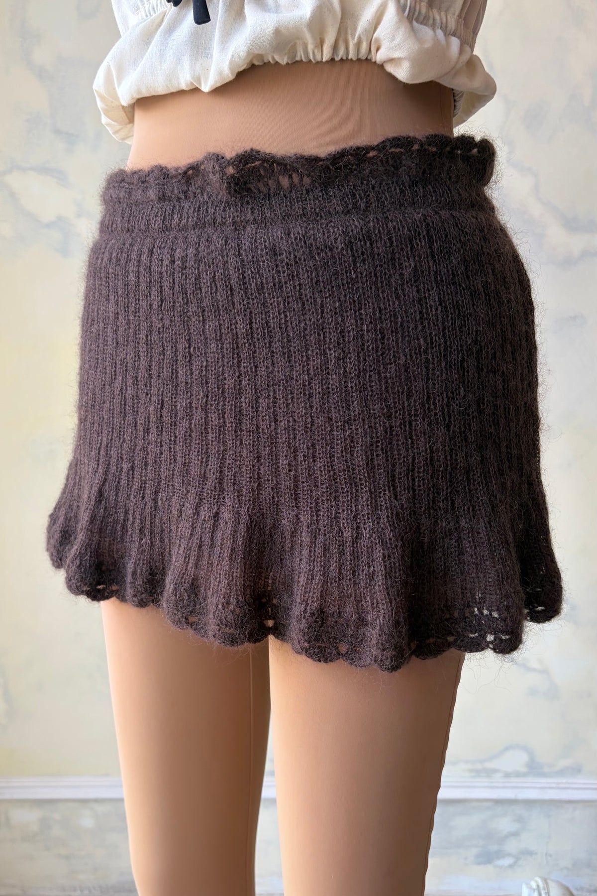 Little Lamb Knit Skirt in Chocolat Sample