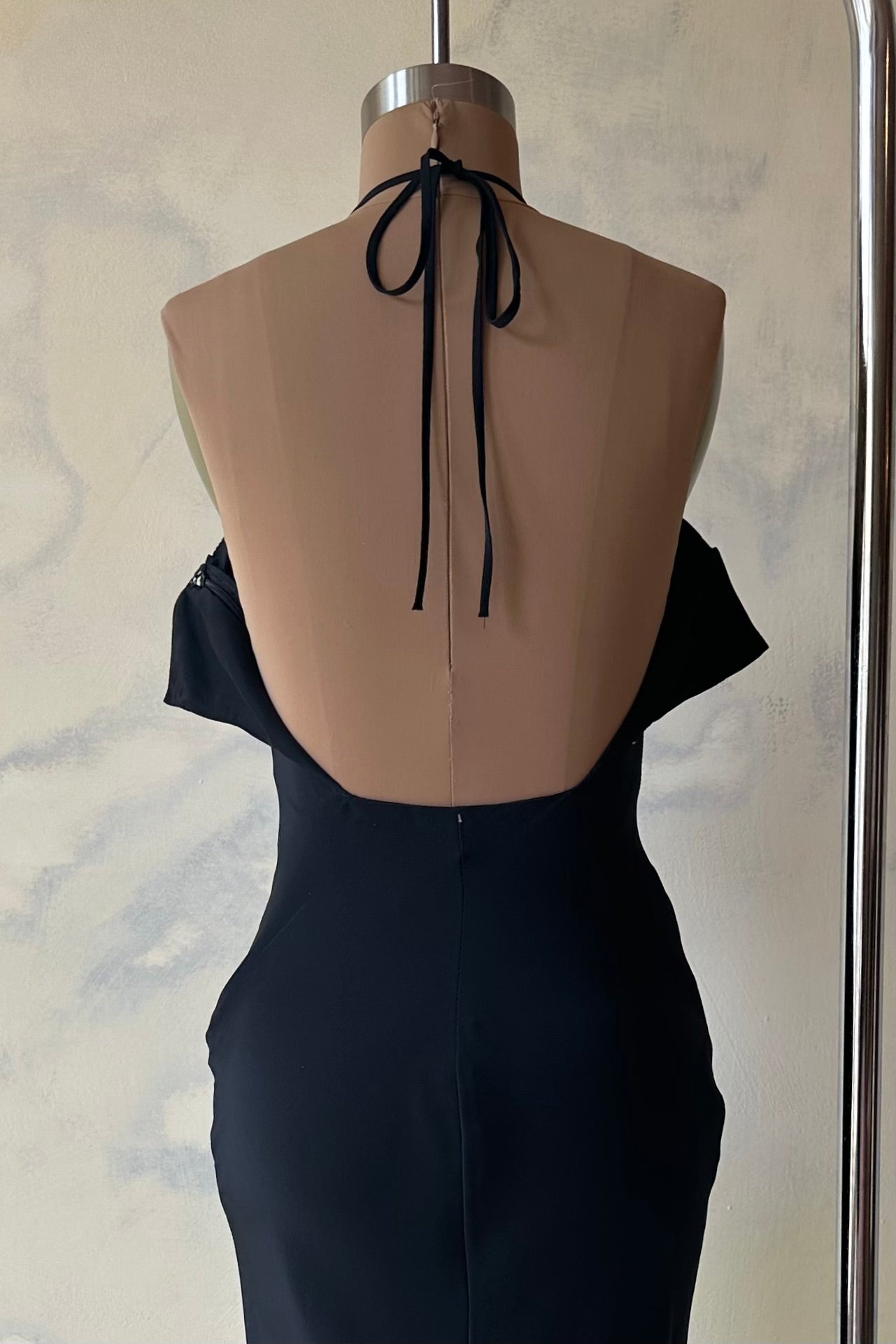 Bandana Slip Dress in Noir Sample
