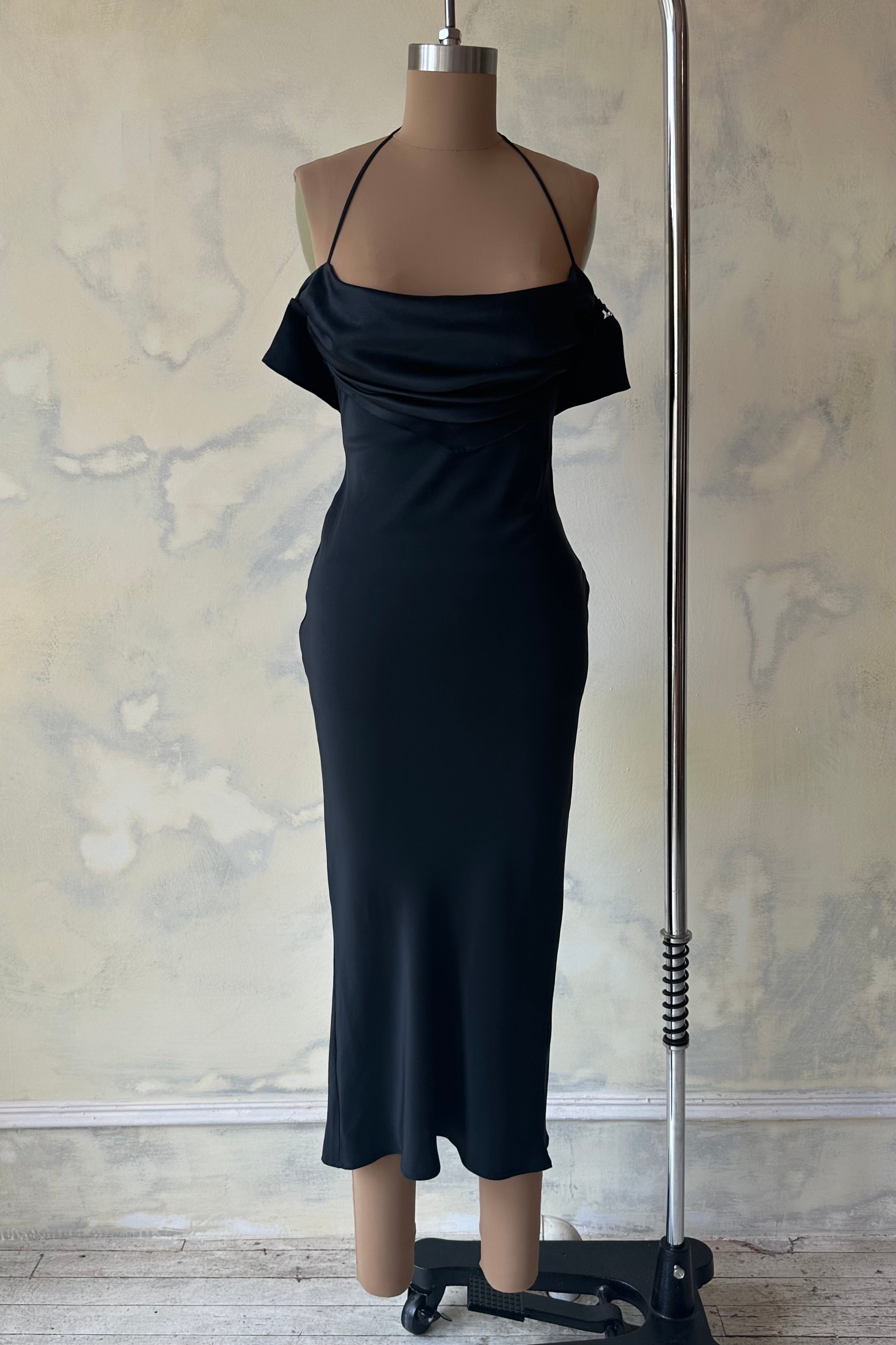 Bandana Slip Dress in Noir Sample