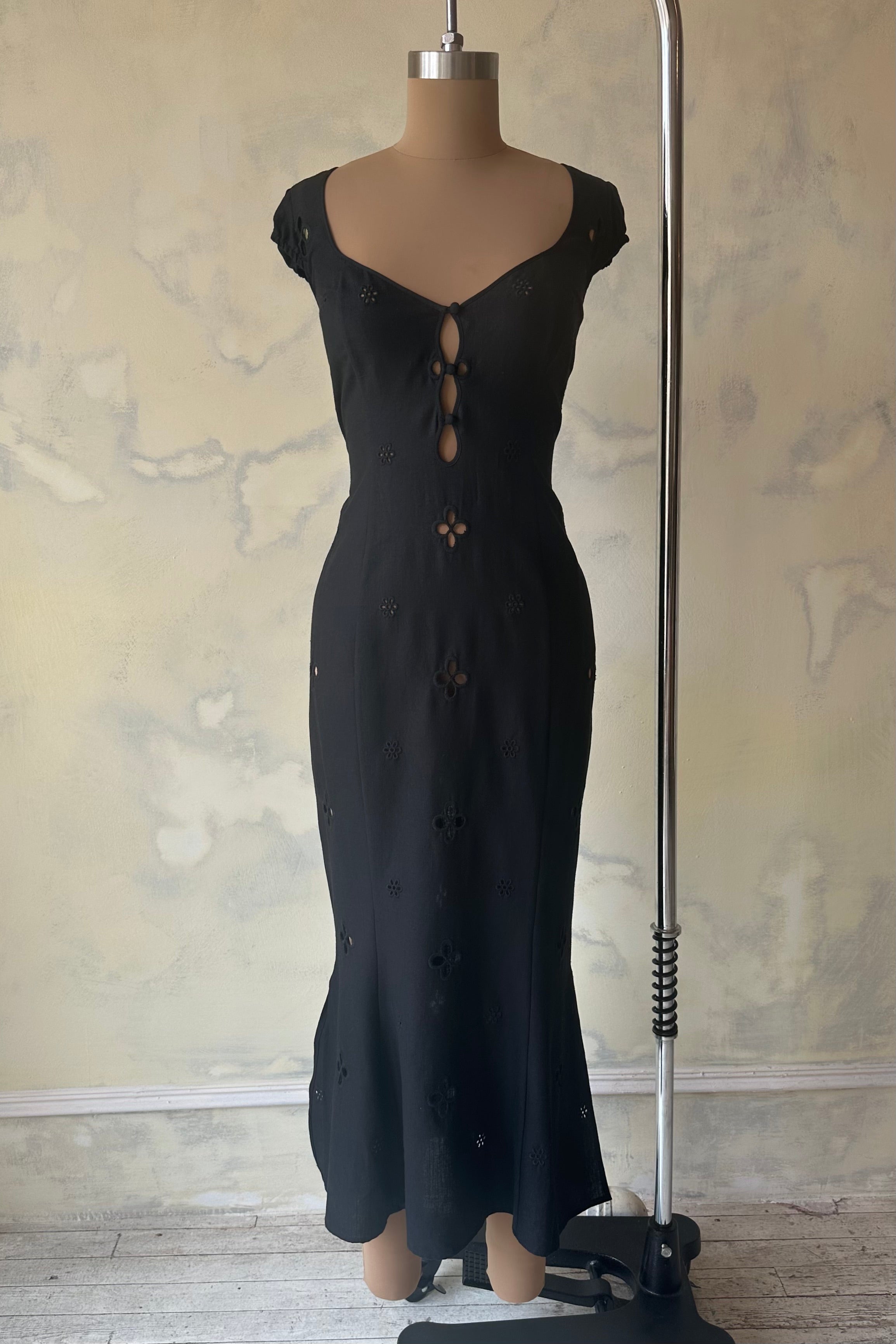 Maria Dress in Noir Sample