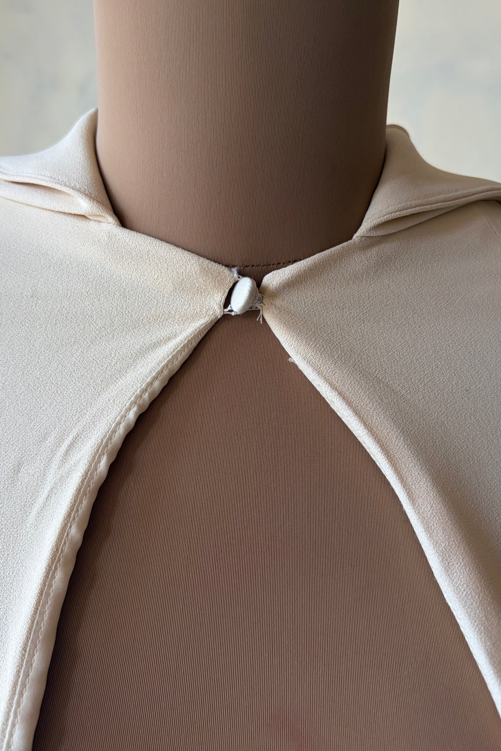 Riding Cape Sample in Ivory Poly Crepe