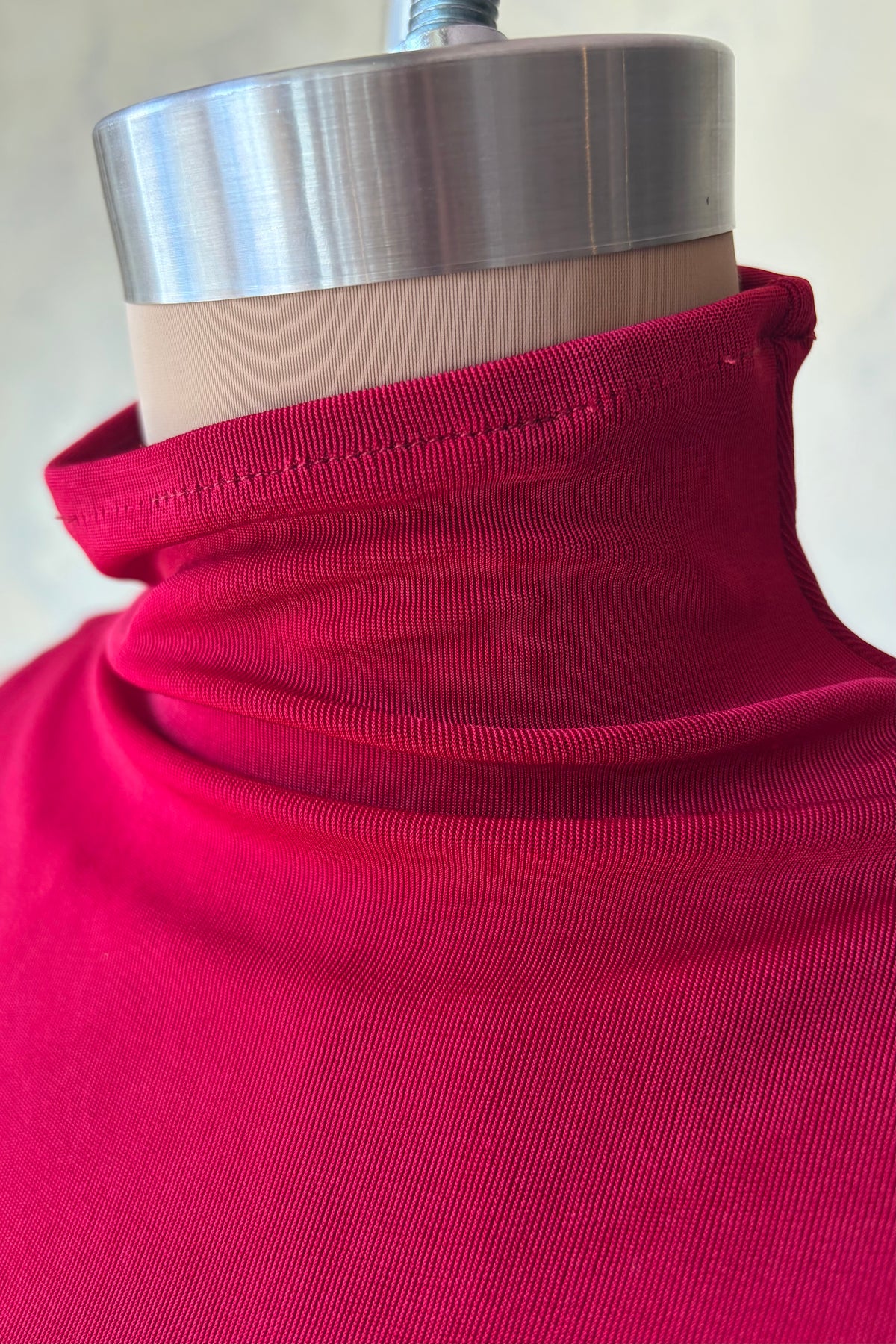 Mock Neck Supermodel Dress in Scarlet Sample