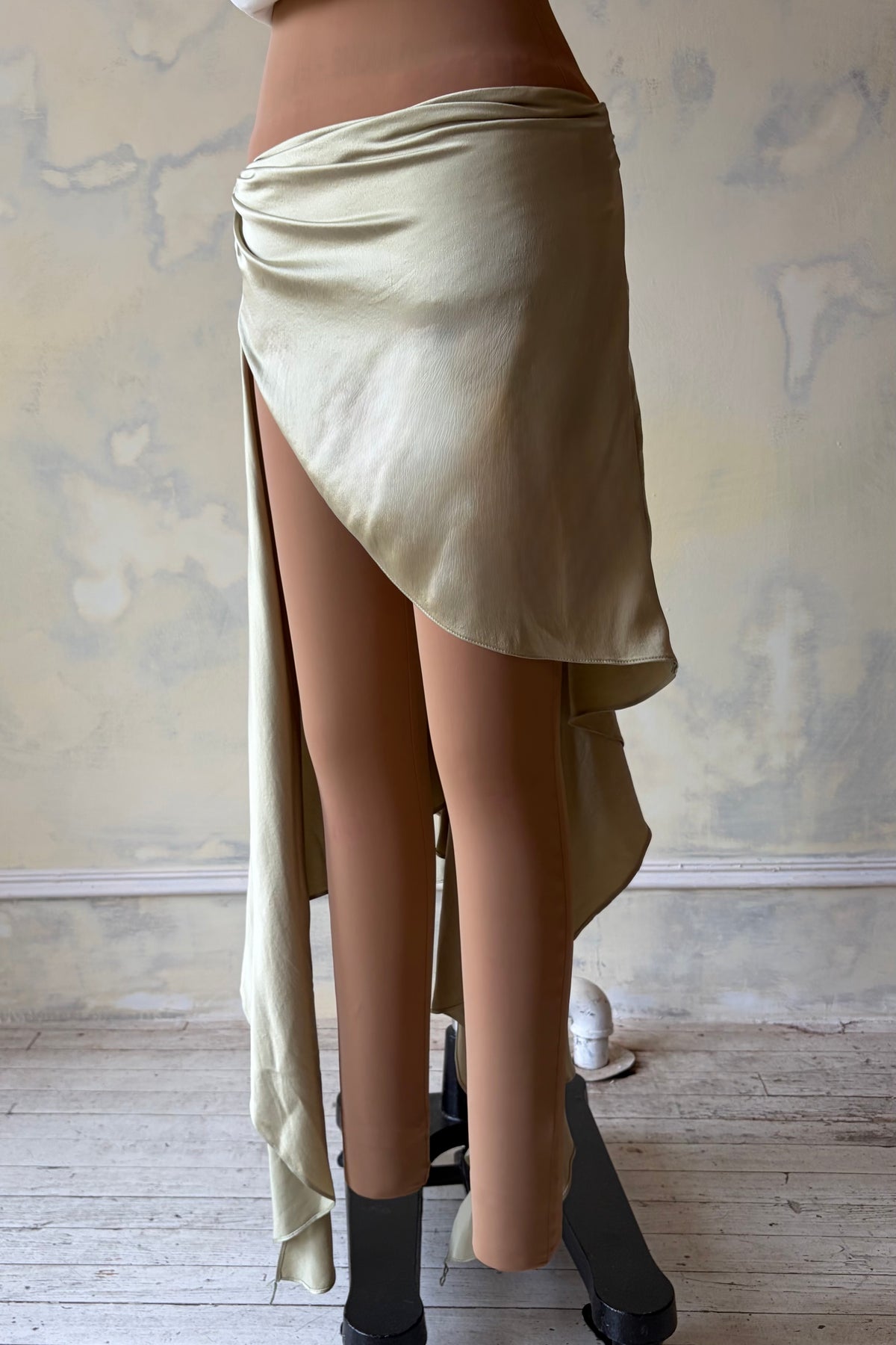 Silk Wrap Skirt in Pyrite Sample