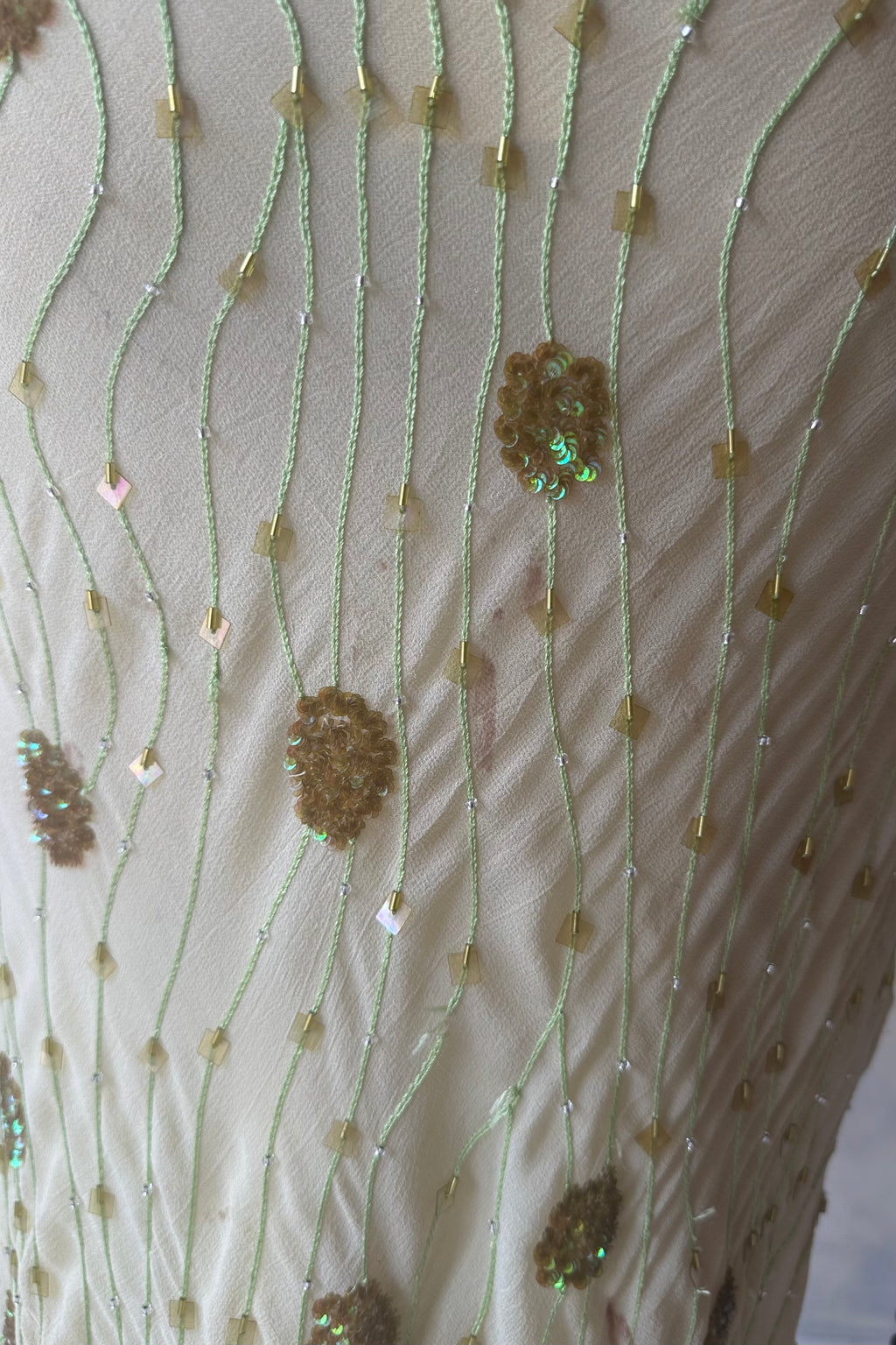 Beaded Skirt in Lime