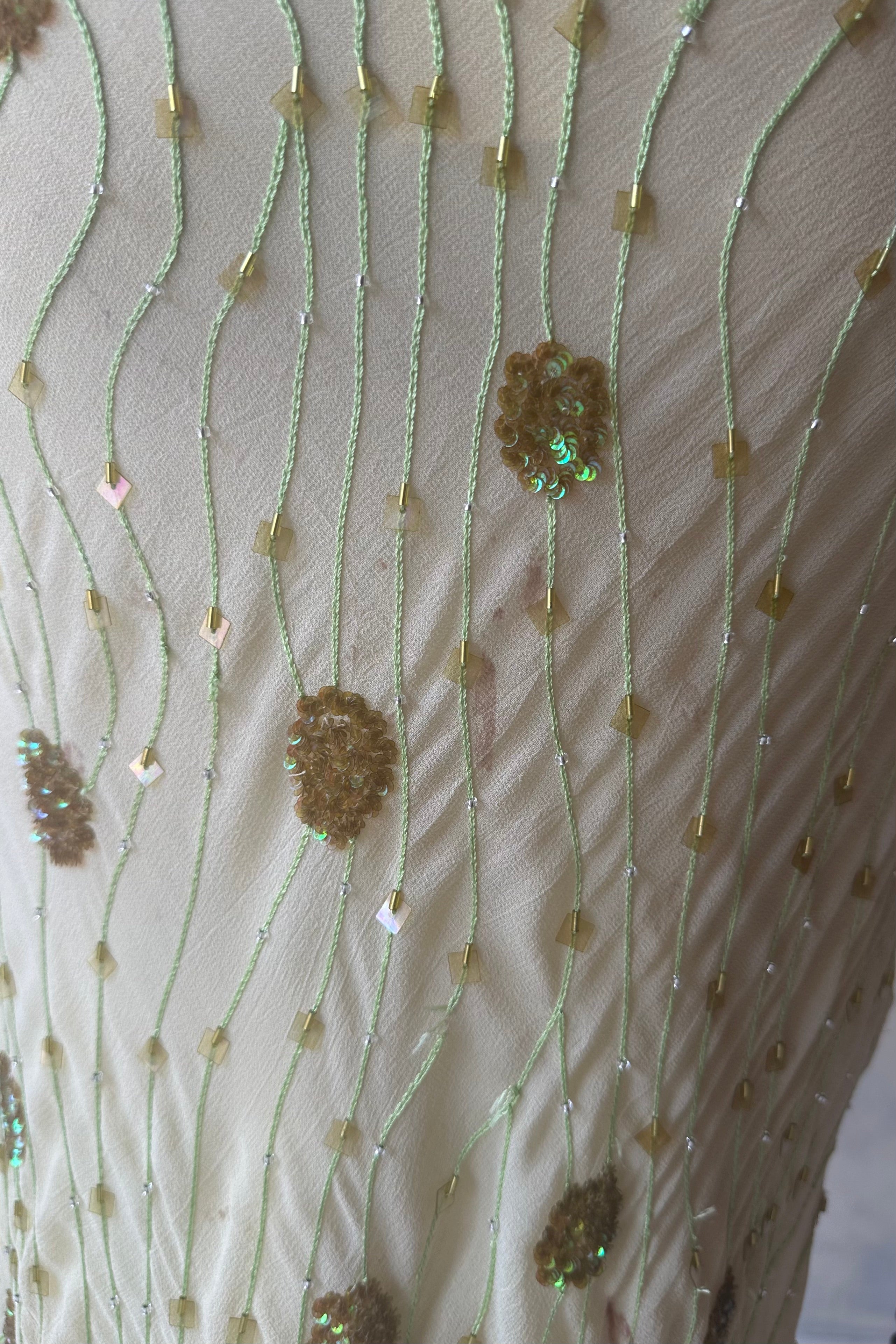 Beaded Skirt in Lime