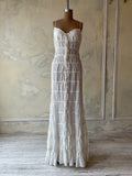 Ruffle Tunnel Gown in Cloud Sample