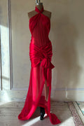 Bow Wrap Dress in Scarlet