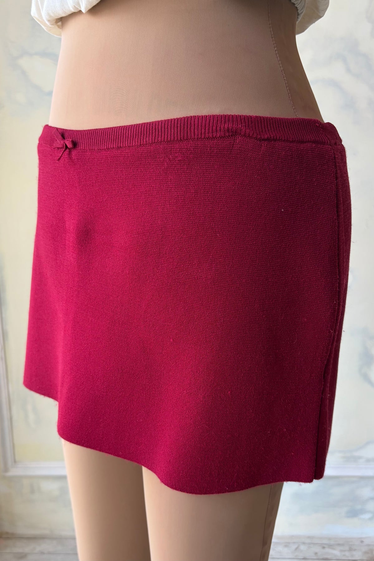 Knit Mini Skort in Ruby Sample