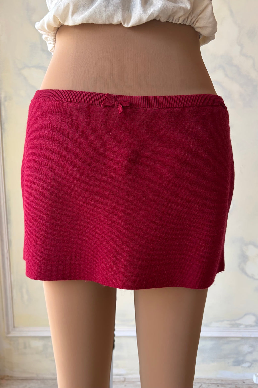 Knit Mini Skort in Ruby Sample
