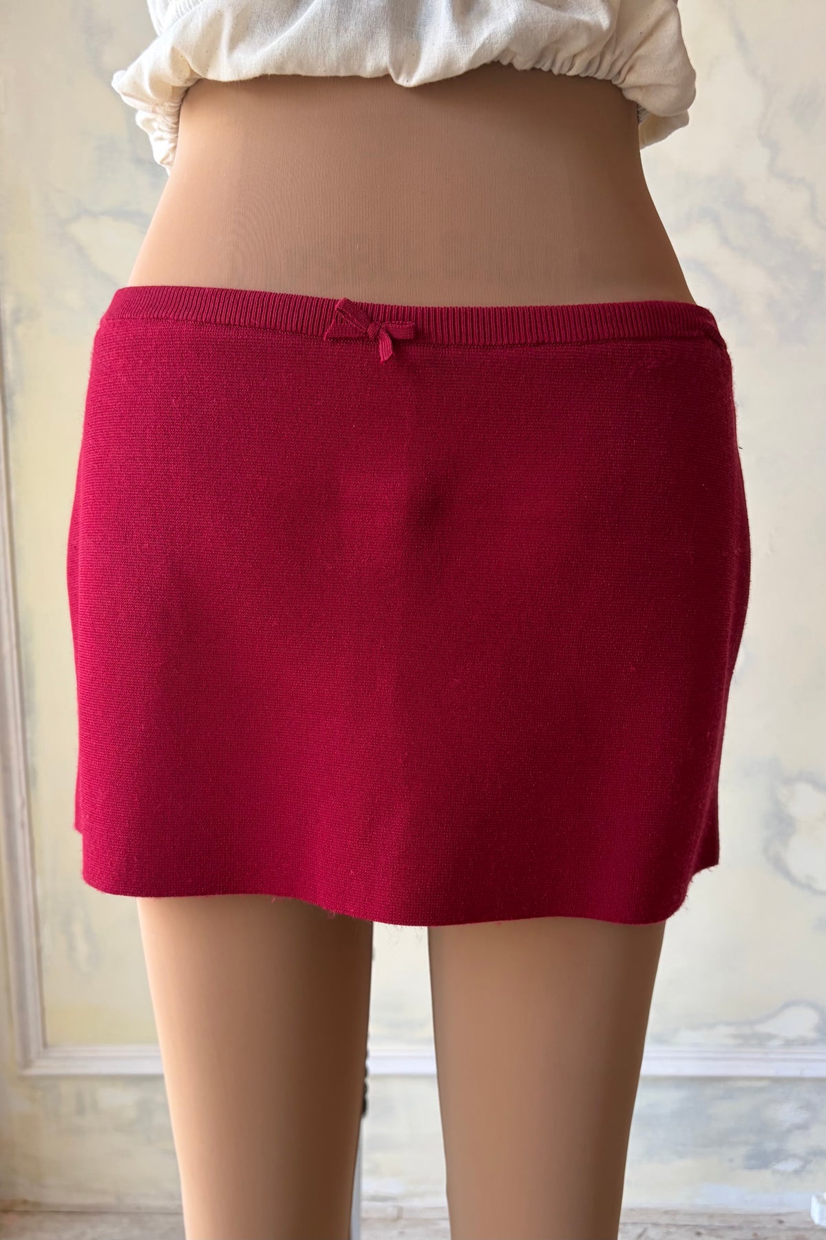 Knit Mini Skort in Ruby Sample
