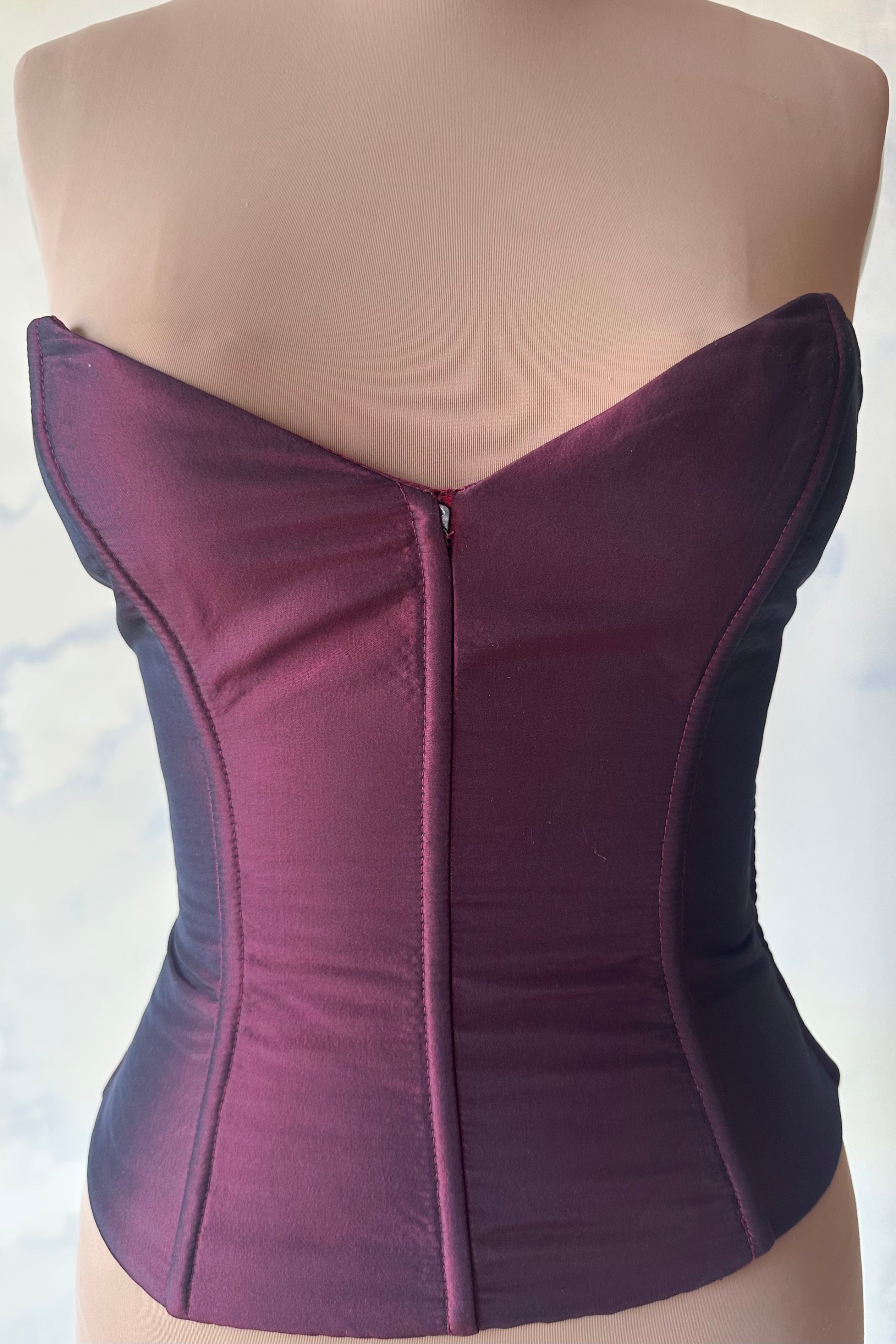 Ballet Russes Corset in Oxblood Sample