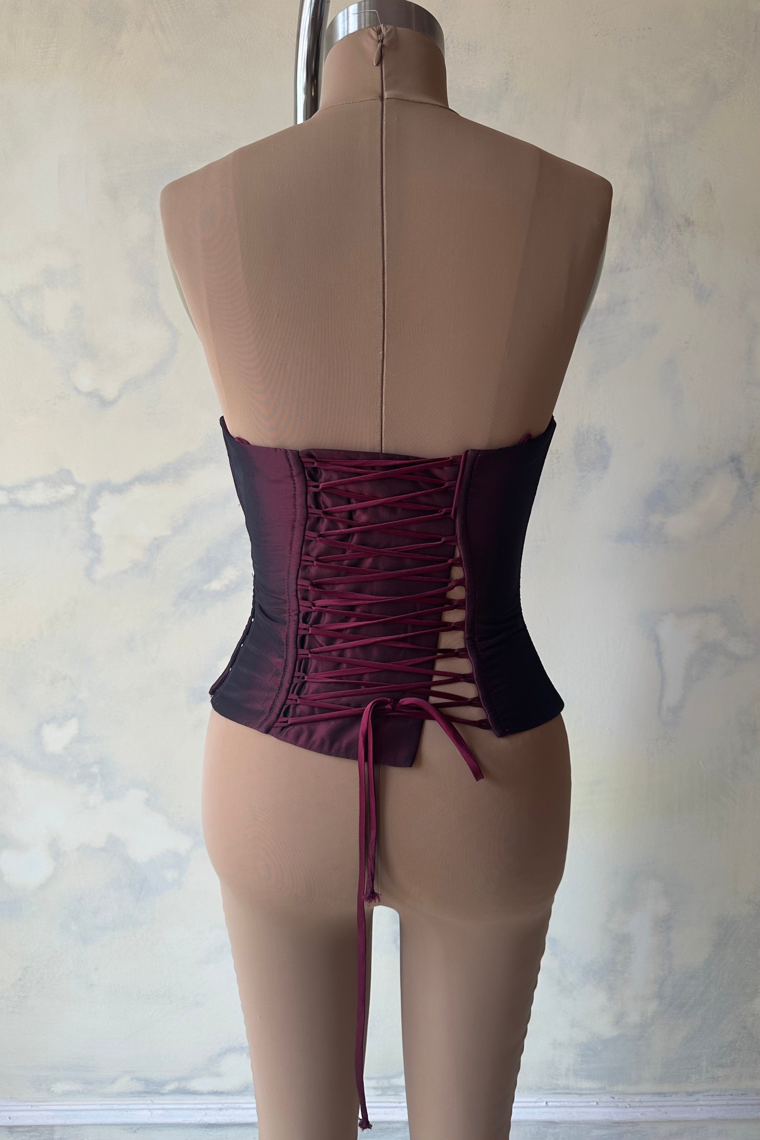 Ballet Russes Corset in Oxblood Sample
