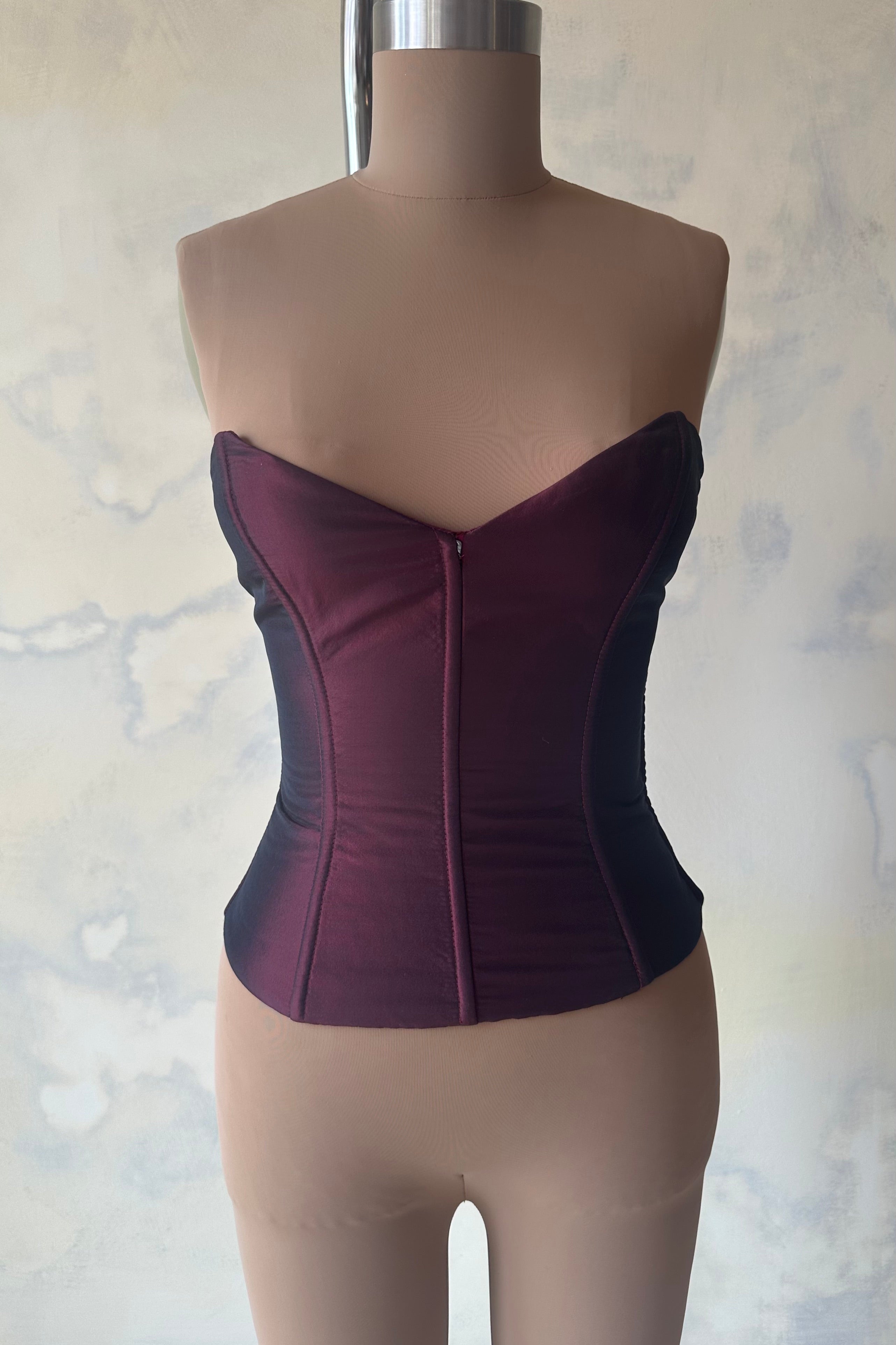 Ballet Russes Corset in Oxblood Sample