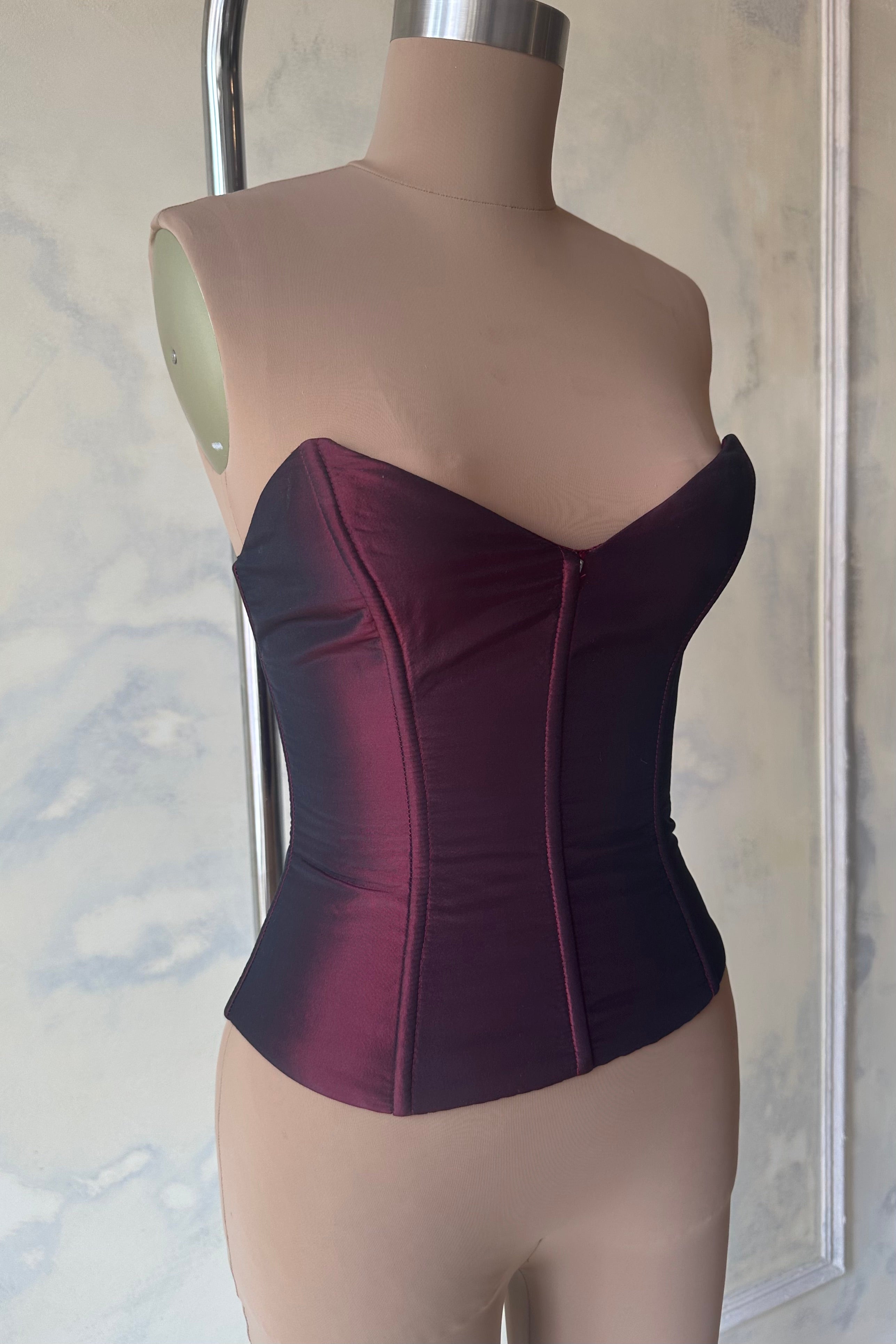 Ballet Russes Corset in Oxblood Sample