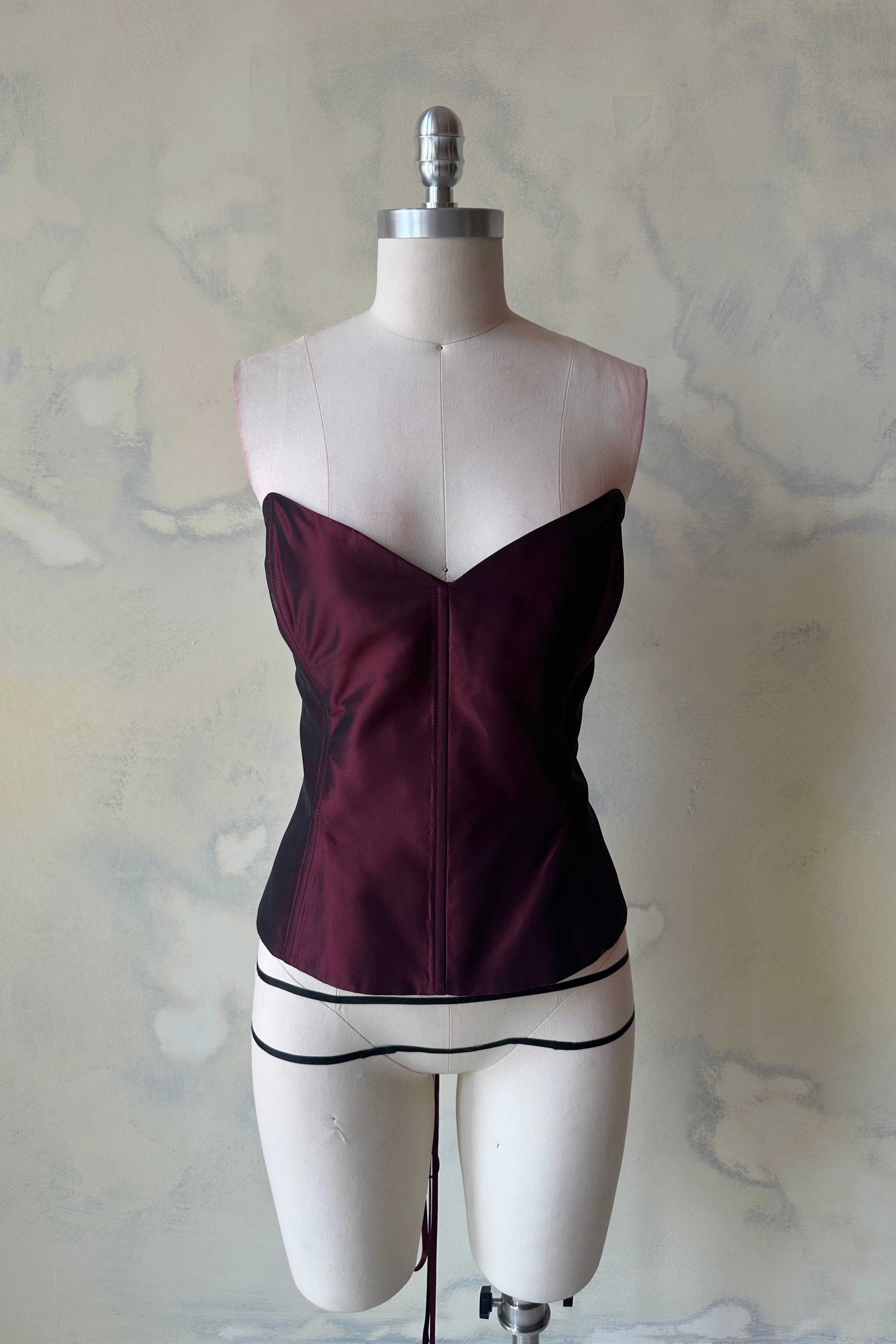 Ballet Russes Corset in Oxblood Sample