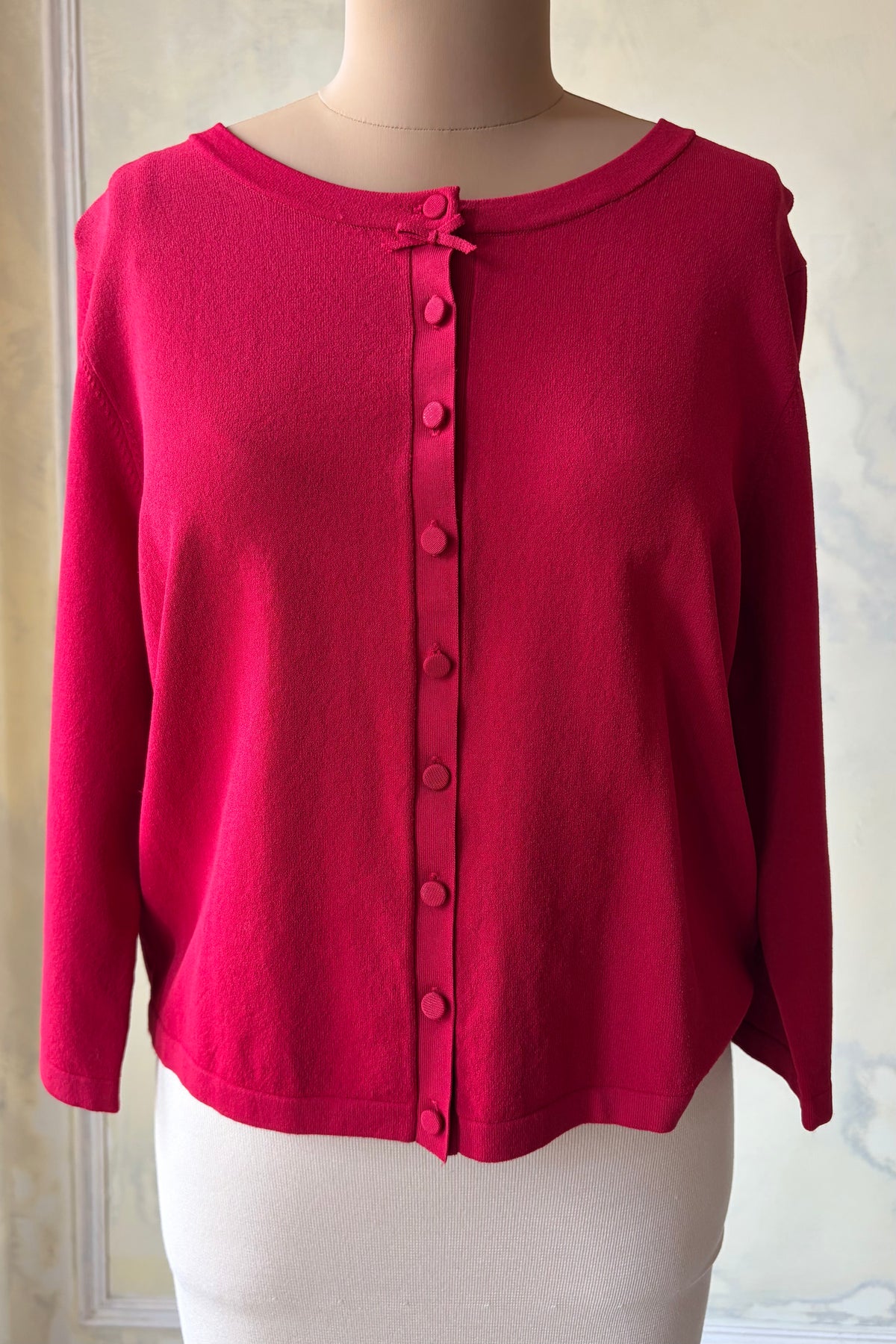 Cropped Cardigan in Cherry Sample
