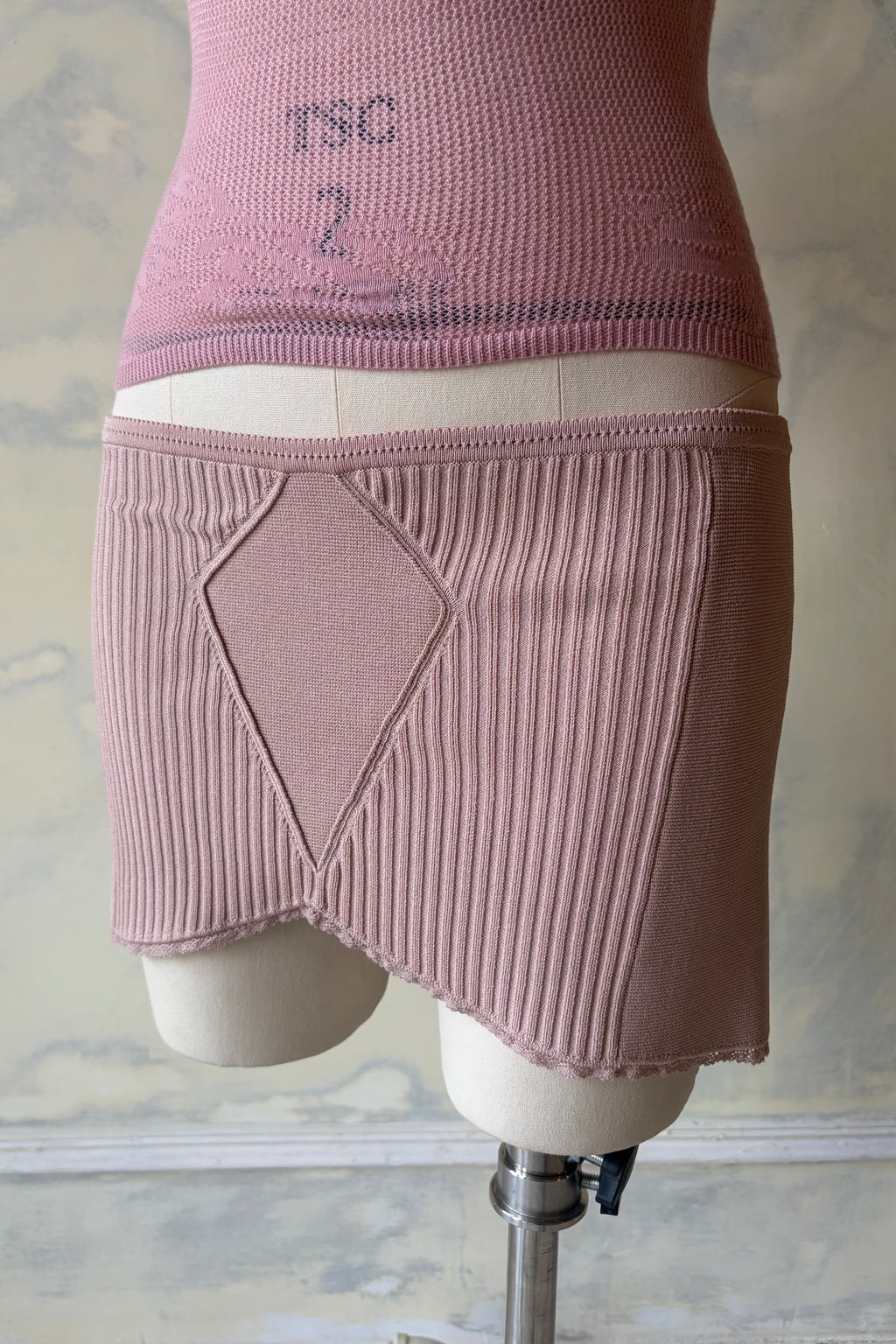 Boudior Knit Skirt in Dusty Rose Sample