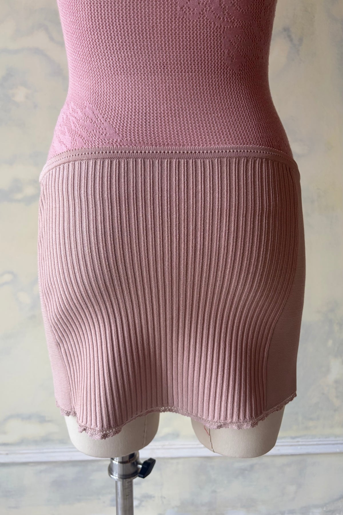 Boudior Knit Skirt in Dusty Rose Sample