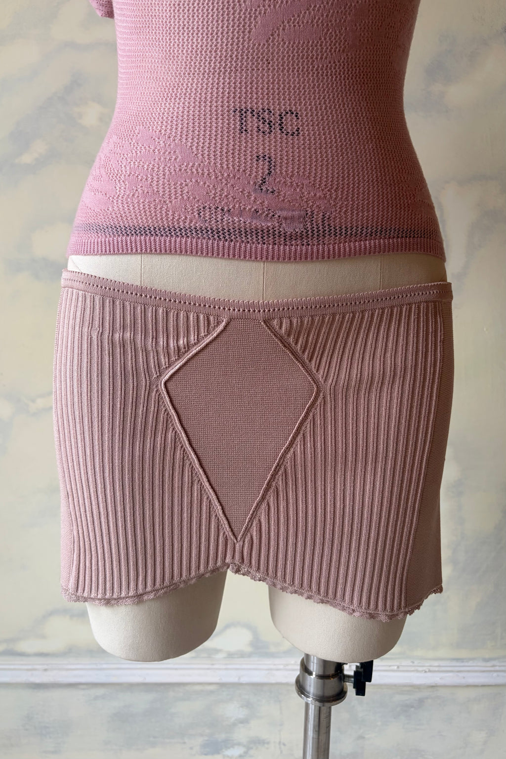 Boudior Knit Skirt in Dusty Rose Sample