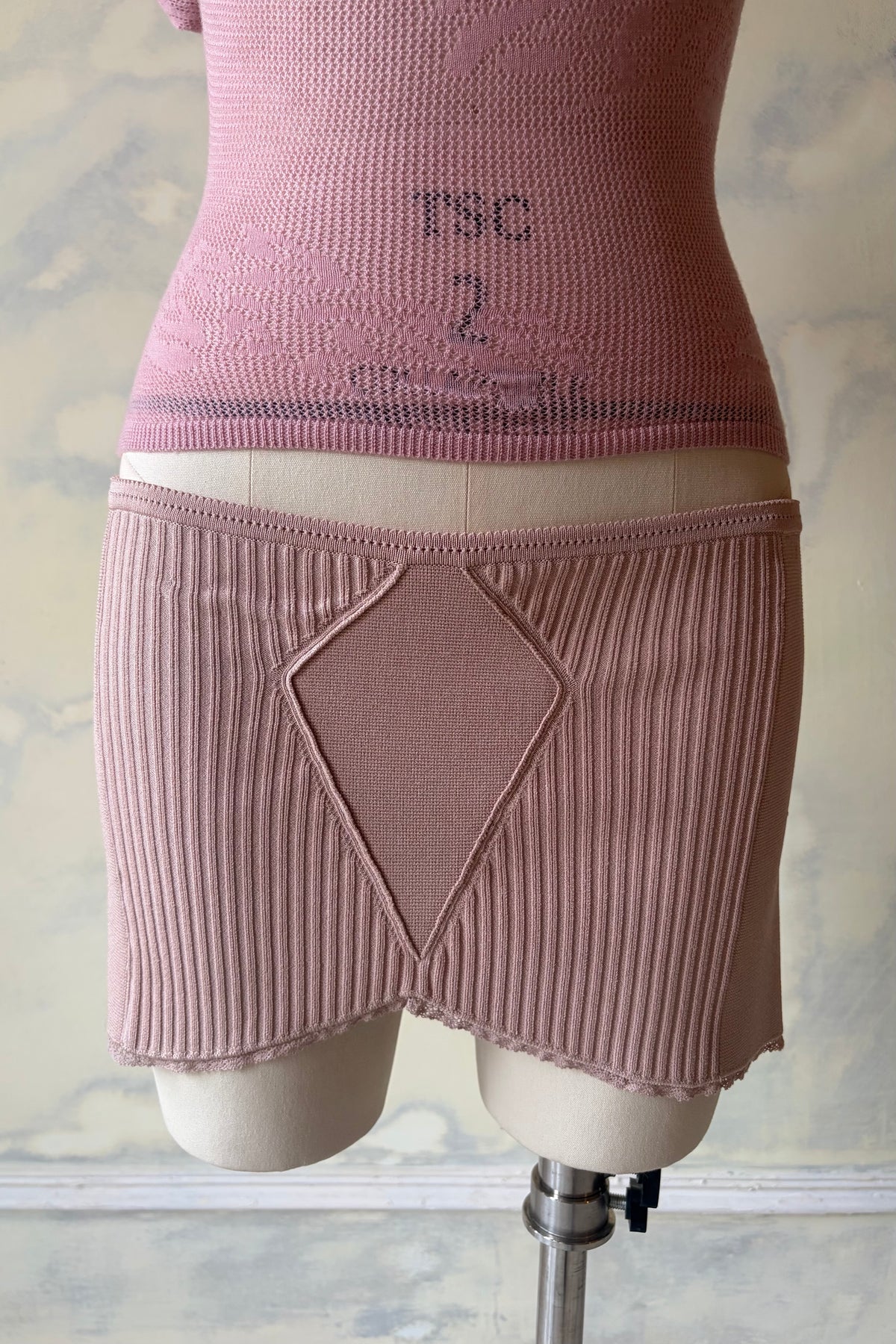 Boudior Knit Skirt in Dusty Rose Sample