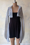 Drawstring Cardigan in Kitten Grey Sample