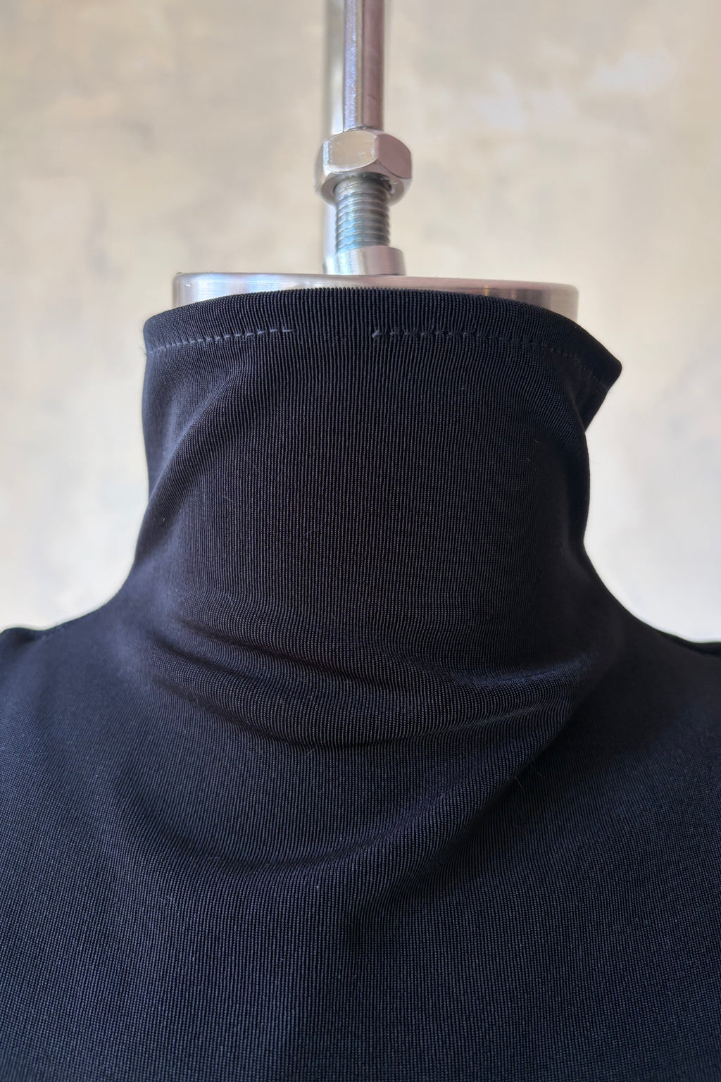 Mock Neck Supermodel Mini Dress in Noir Sample