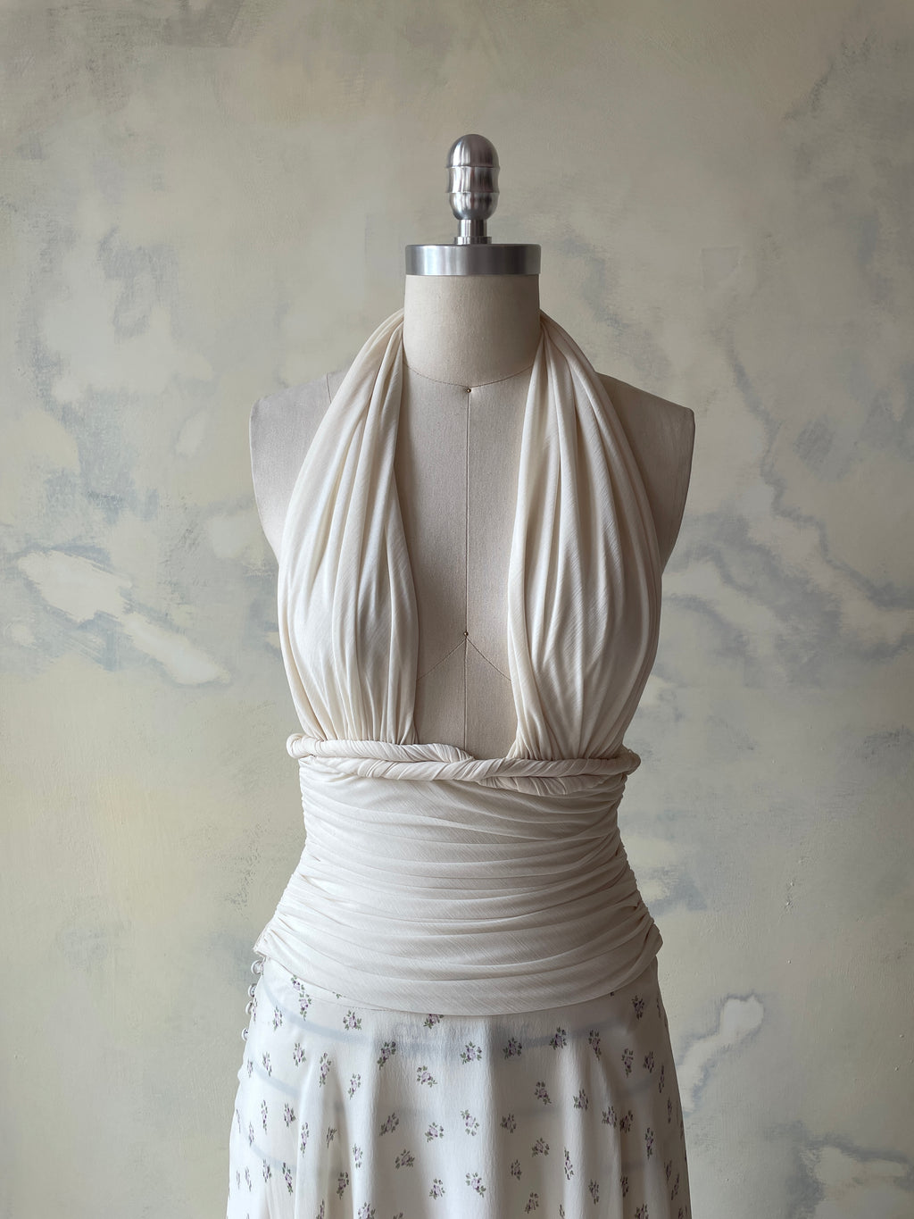 Cabana Halter Top in Creme Sample