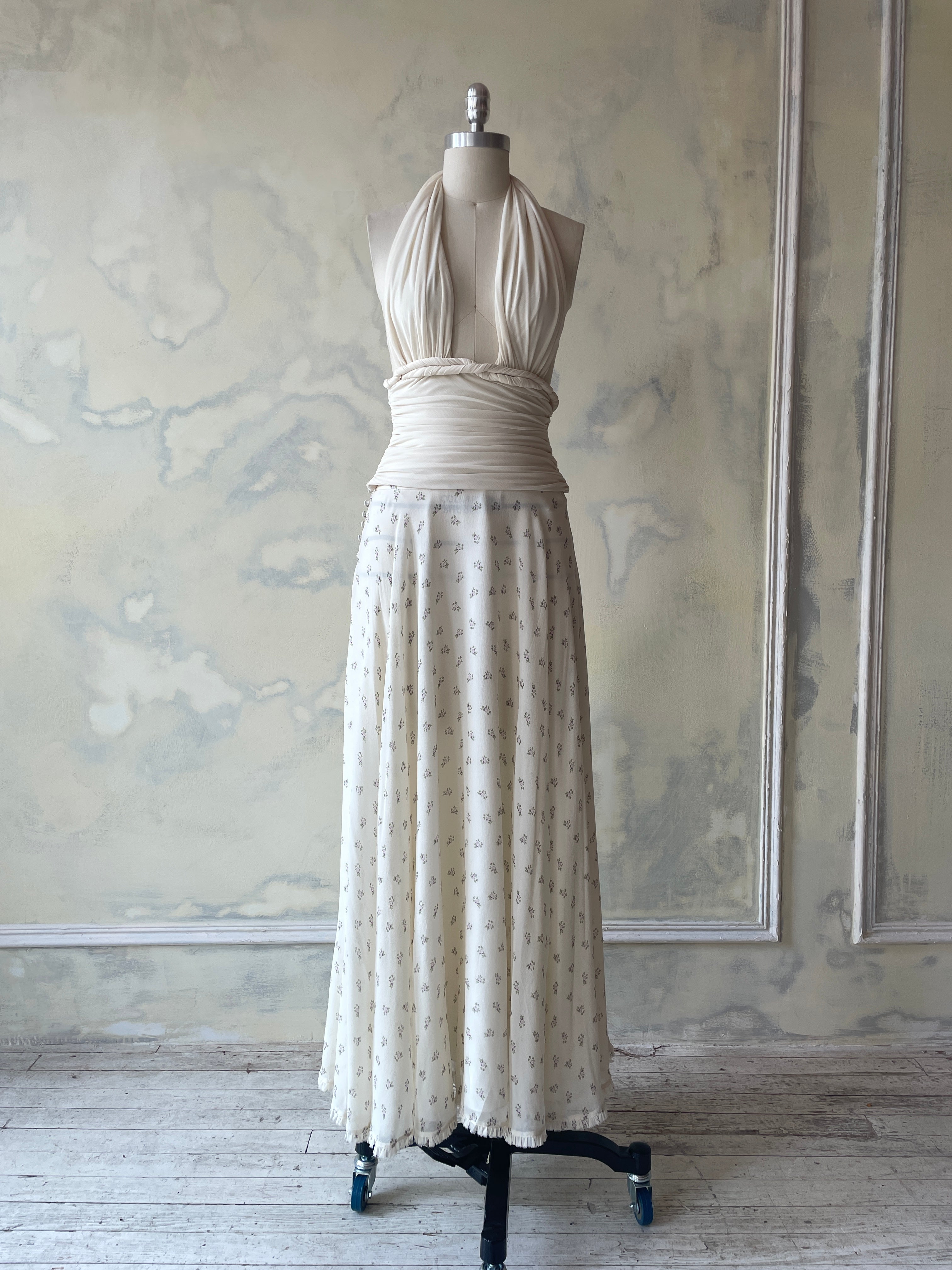 Cabana Halter Top in Creme Sample