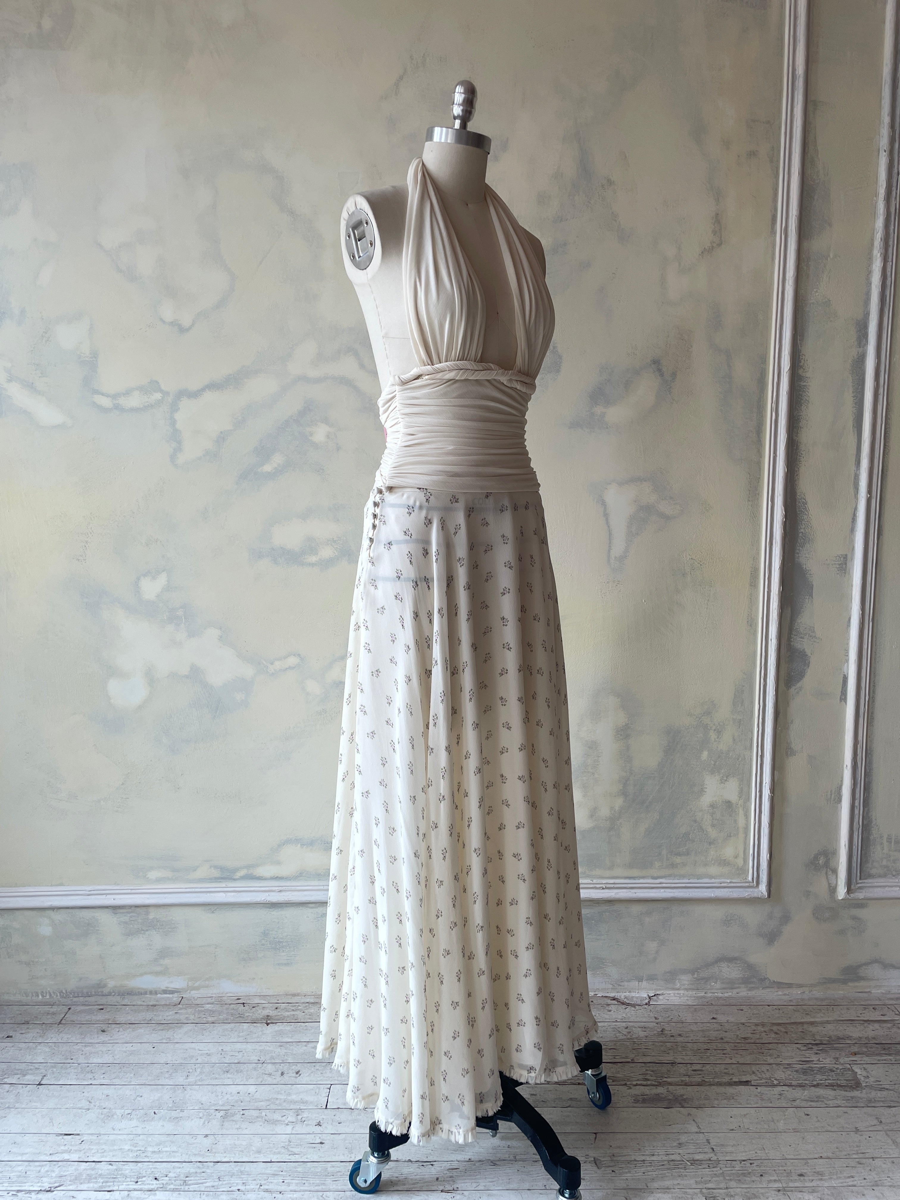 Cabana Halter Top in Creme Sample