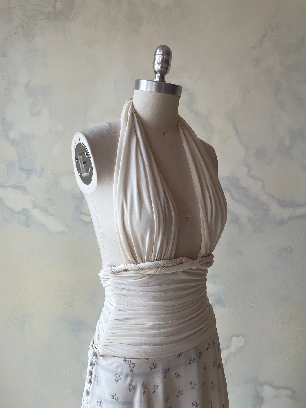Cabana Halter Top in Creme Sample