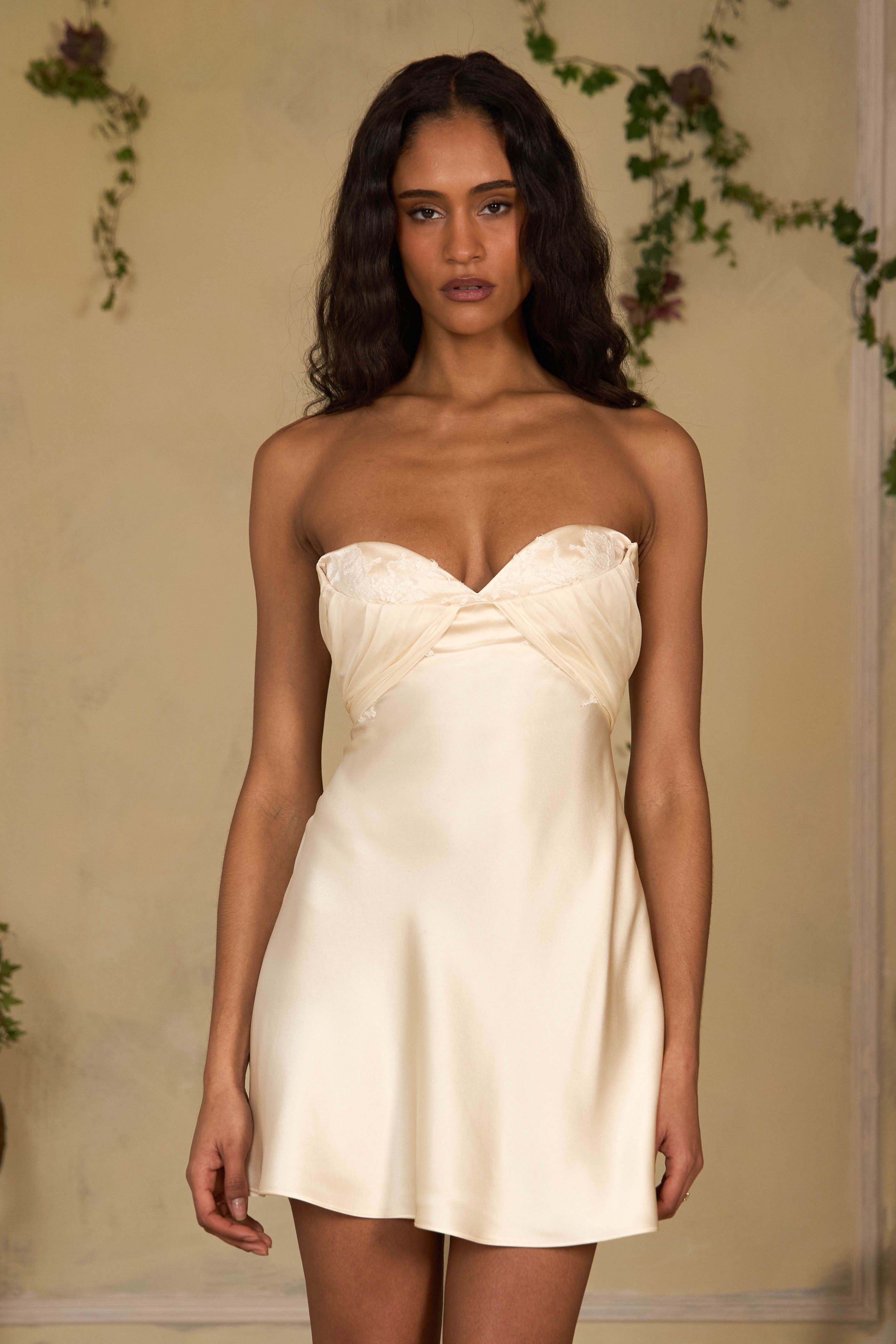 Belle de Jour Mini Dress in Antique Pearl