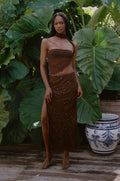 Beaded Skirt Brown – Mirror Palais
