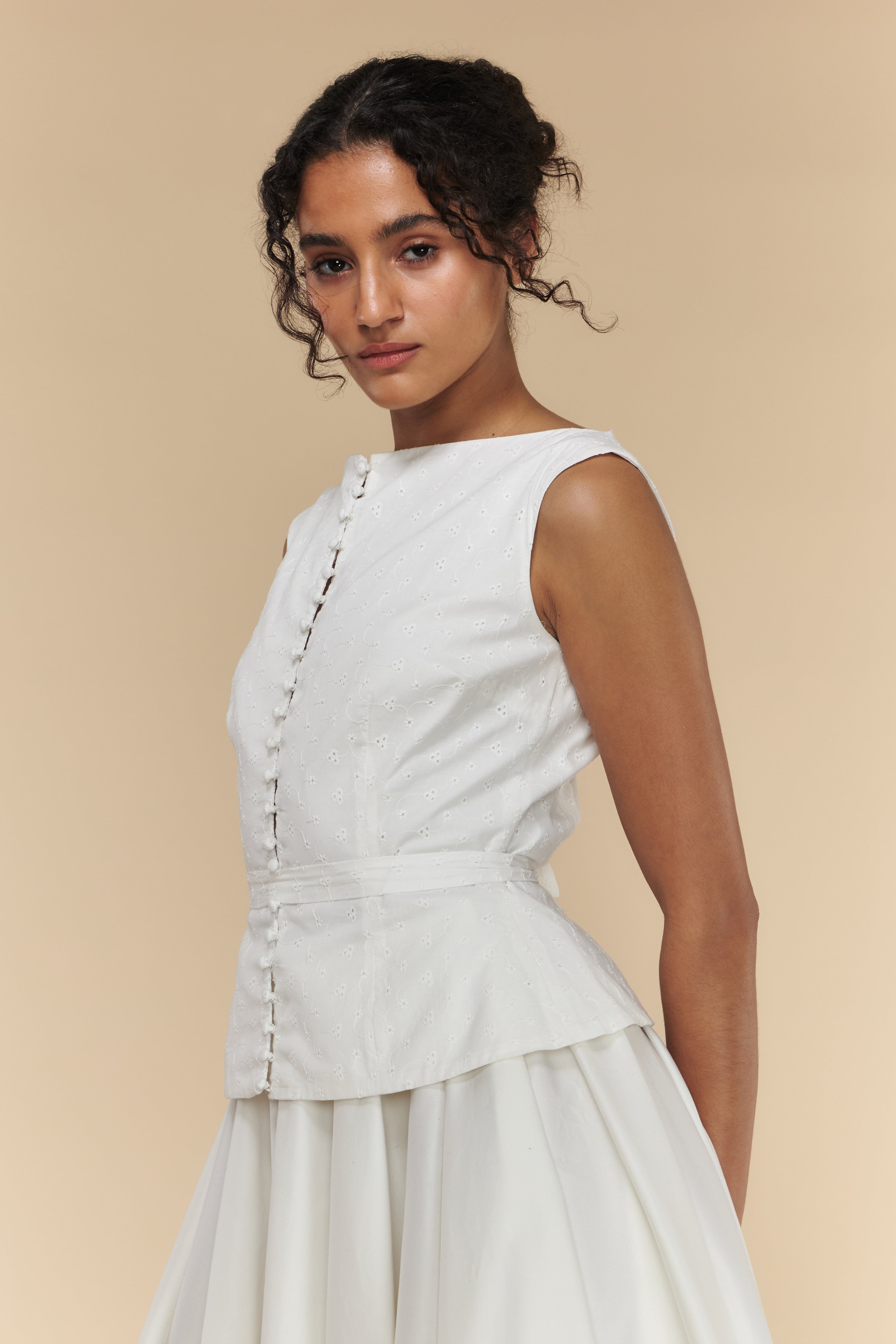 Boatneck Eyelet Top