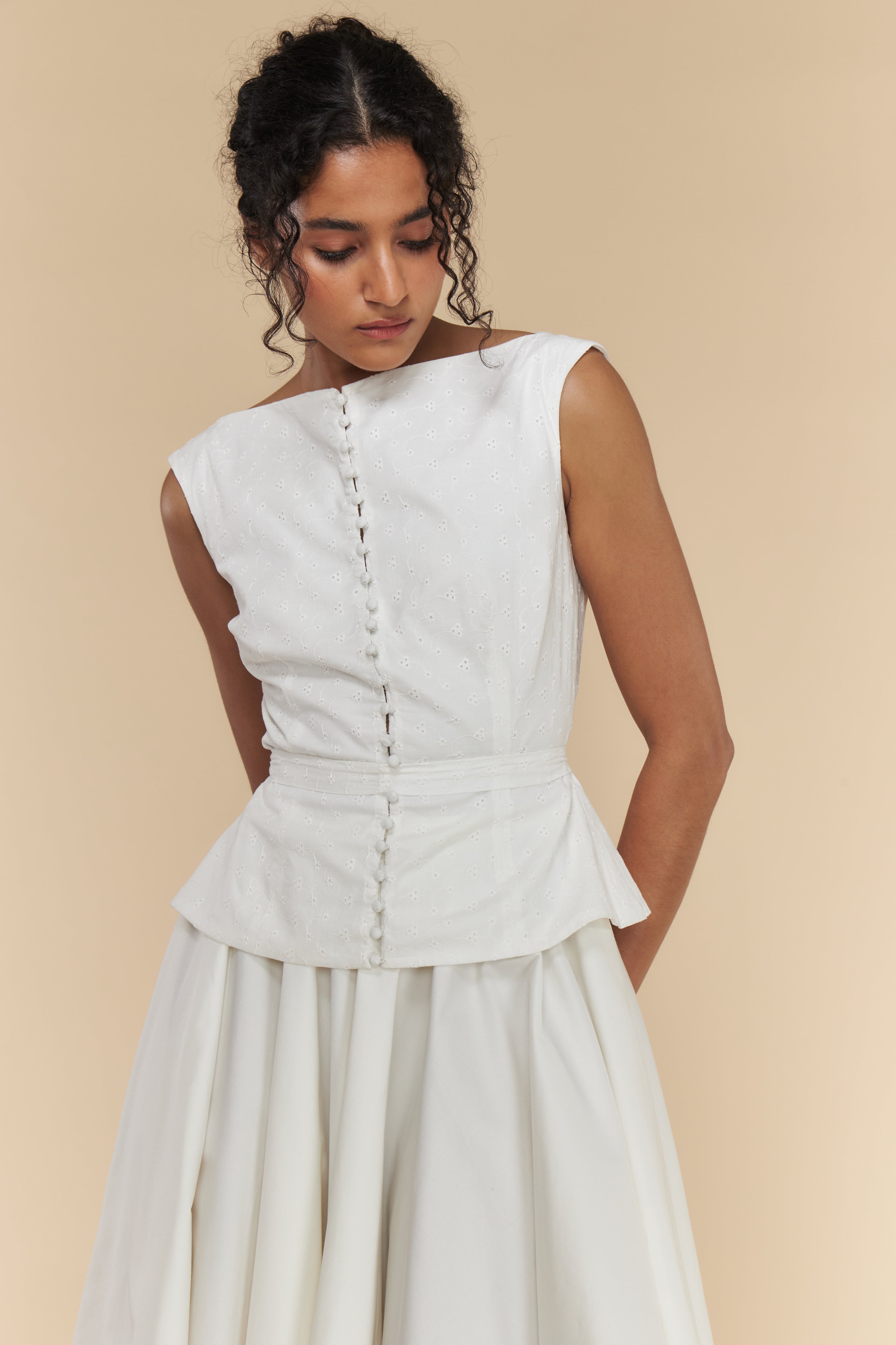 Boatneck Eyelet Top