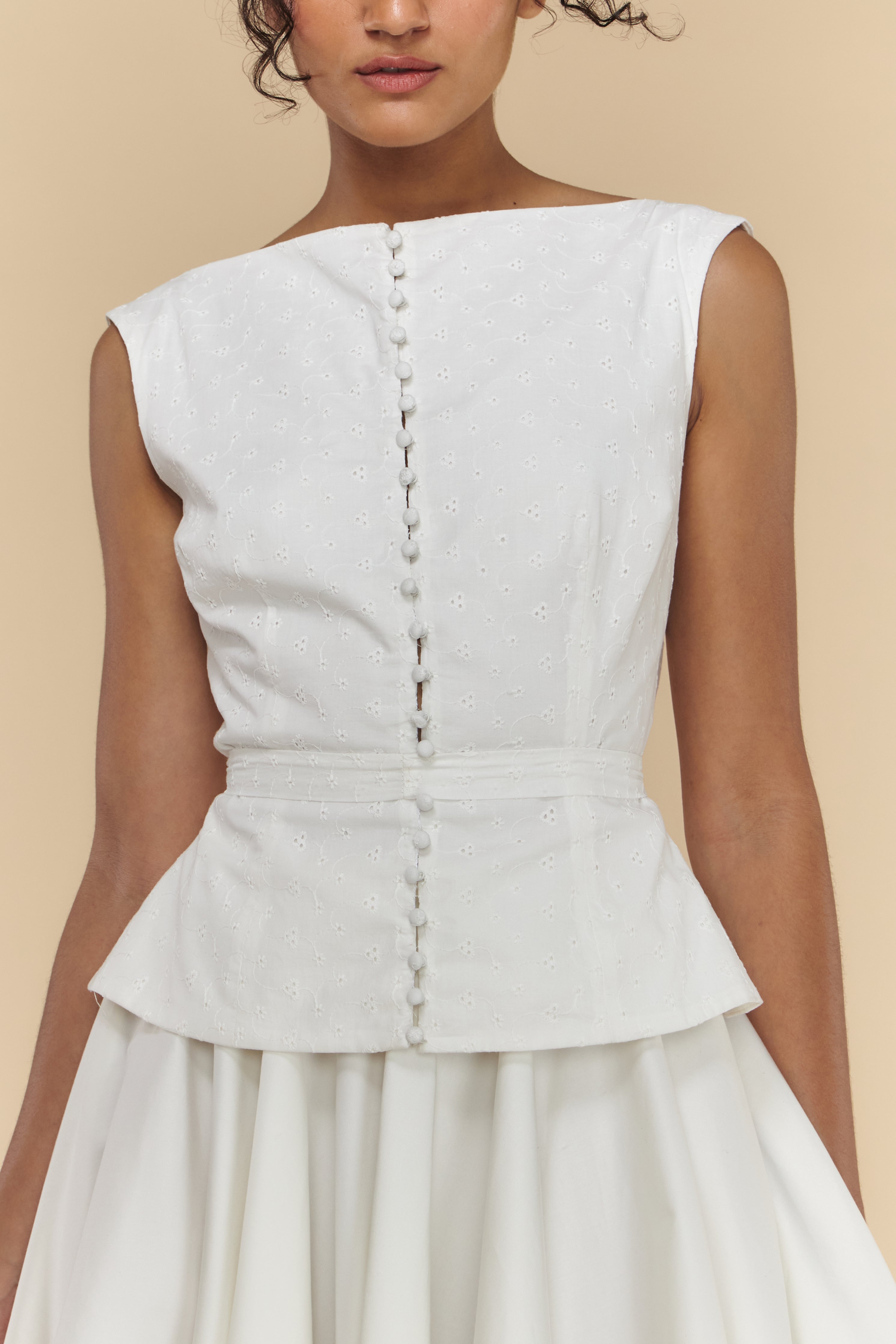 Boatneck Eyelet Top