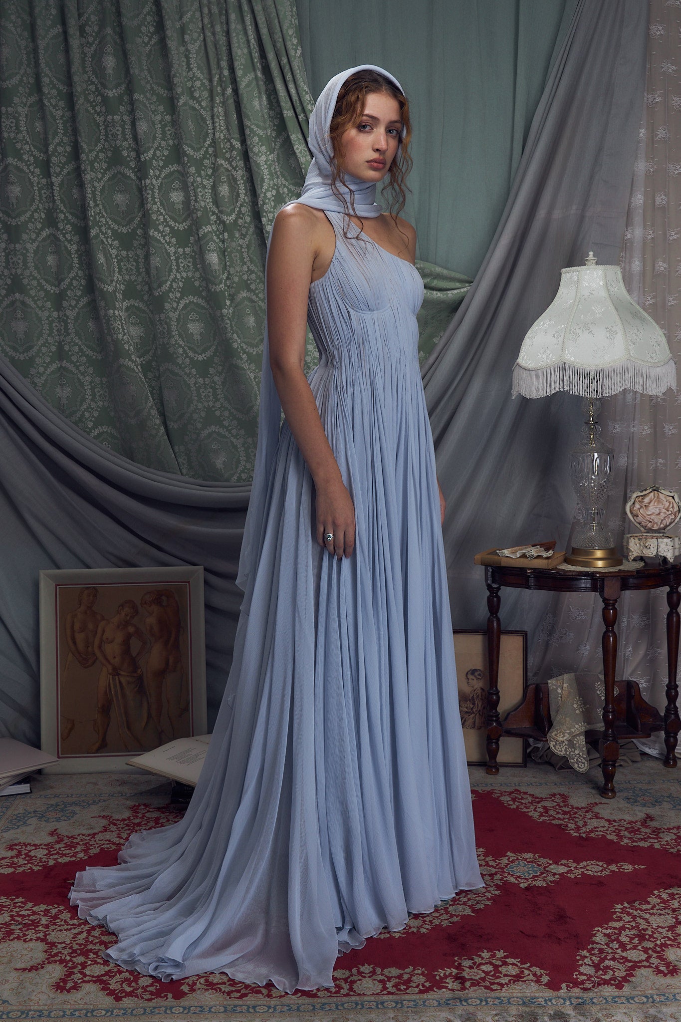 The Hellenistic Gown in Ciel M (MADE-TO-ORDER) The Hellenistic Gown in Ciel M (MADE-TO-ORDER)