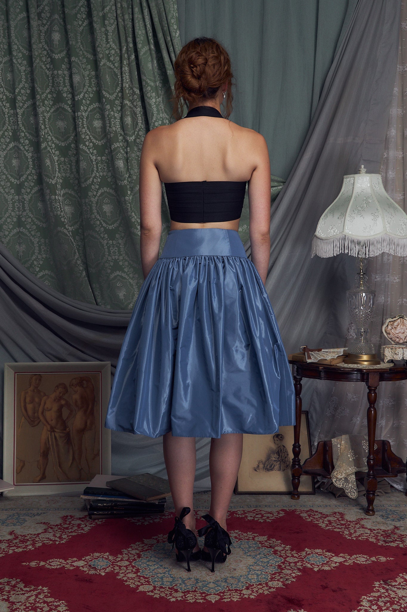 Taffeta Skirt Duchess Blue Lady Length