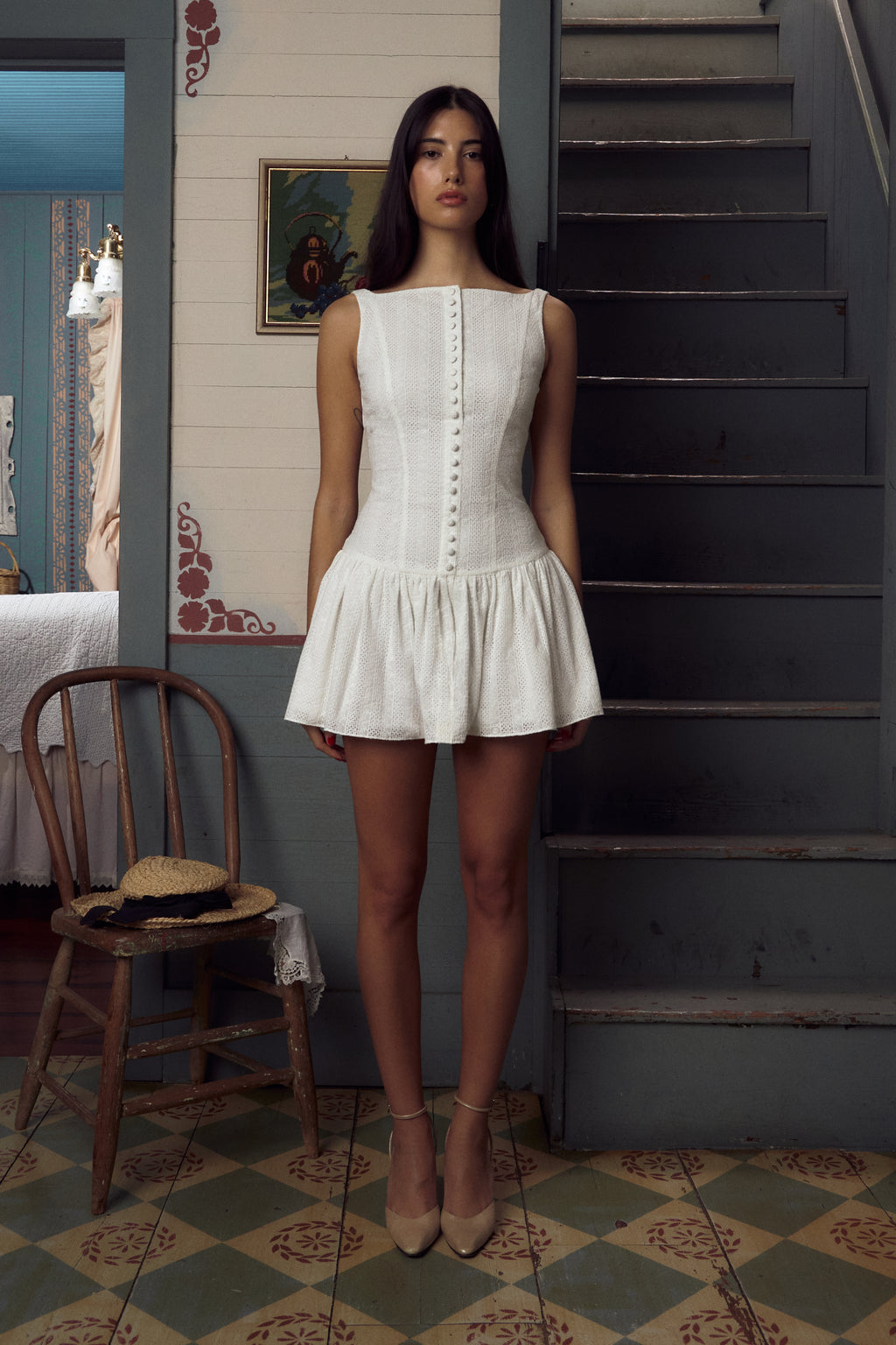 Kissing Booth Mini Dress in Ivory