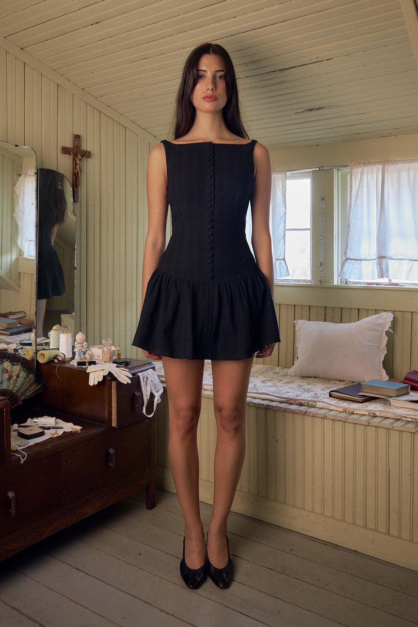 Kissing Booth Mini Dress in Noir