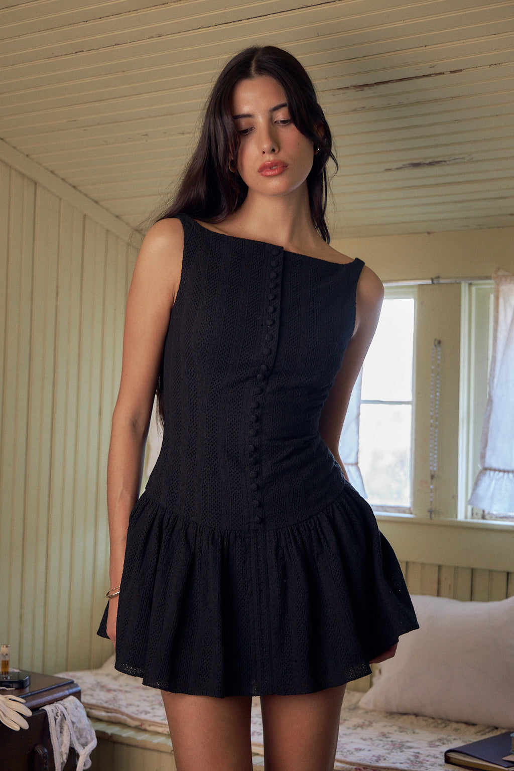 Kissing Booth Mini Dress in Noir