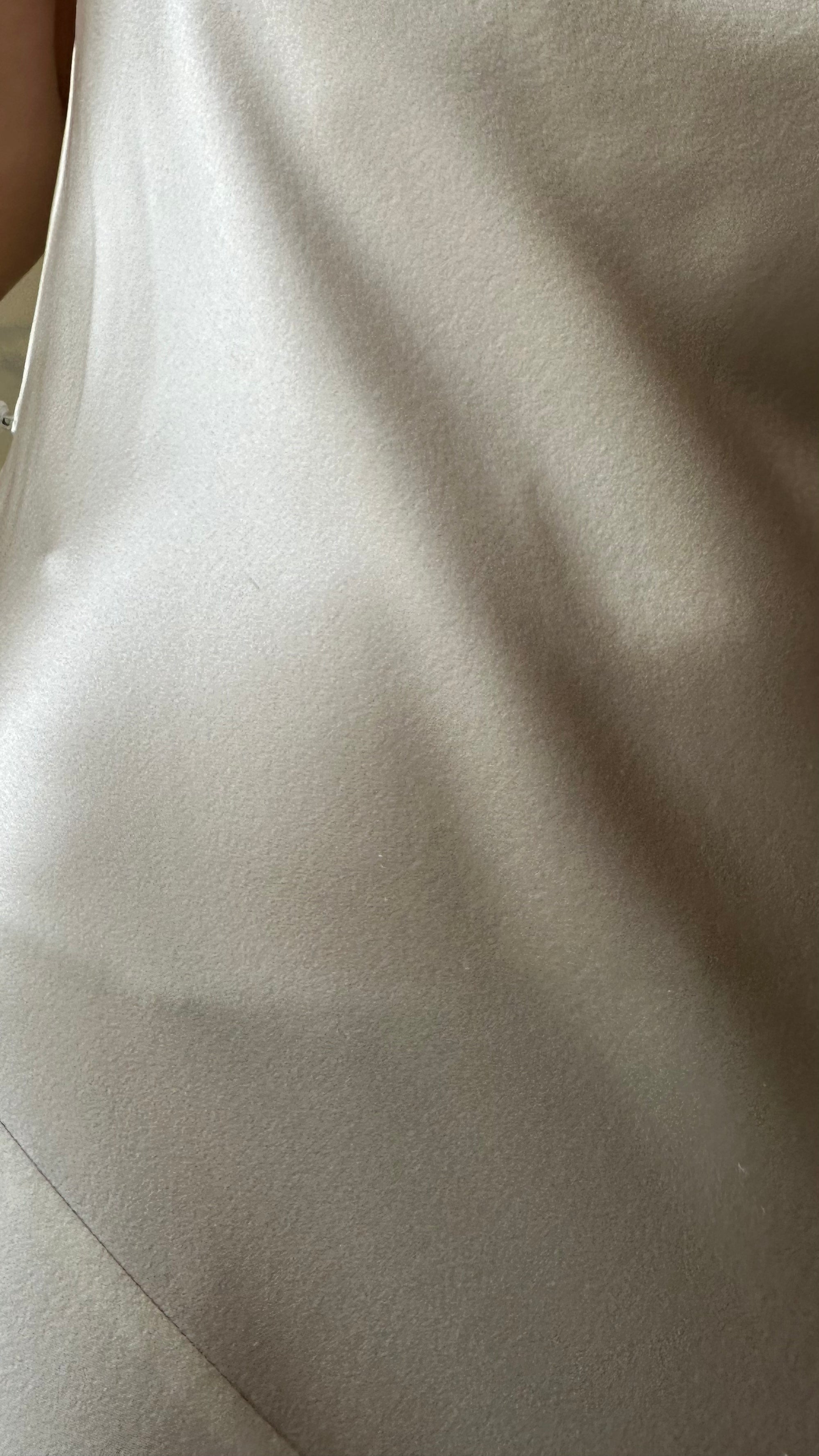 Sample Plunging Back Cowl Dress in Pearl