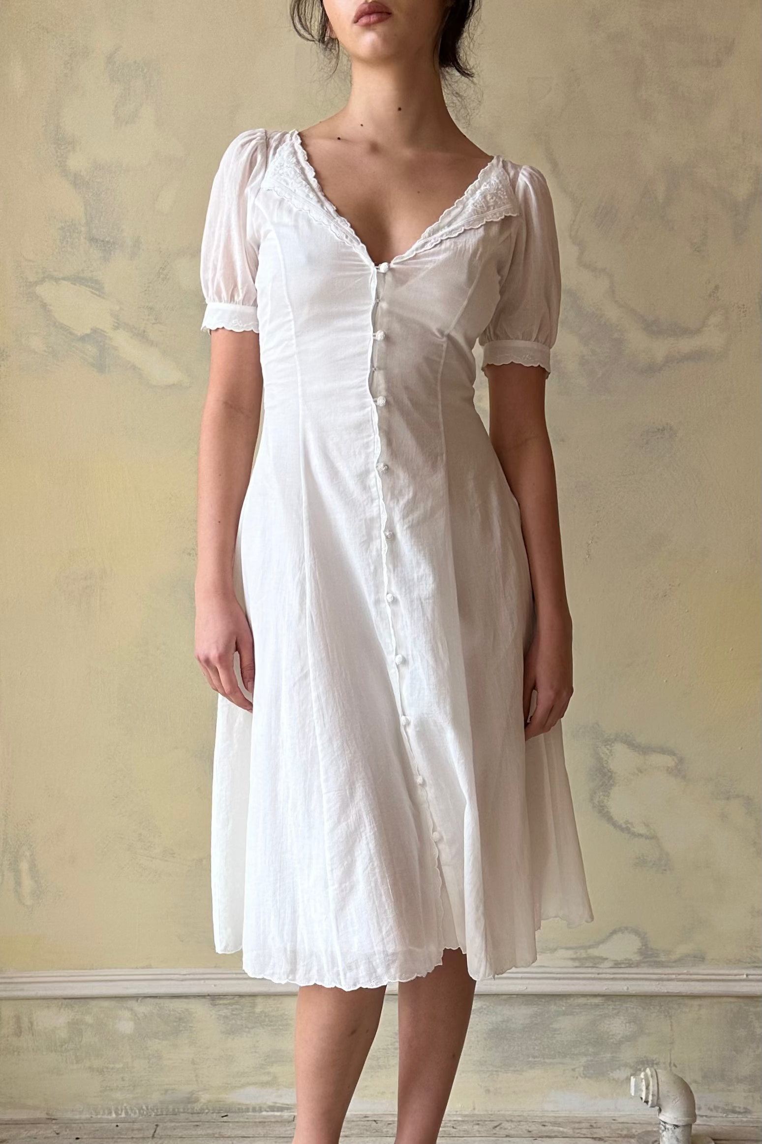 Sample Tea For Two Dress in White Rose