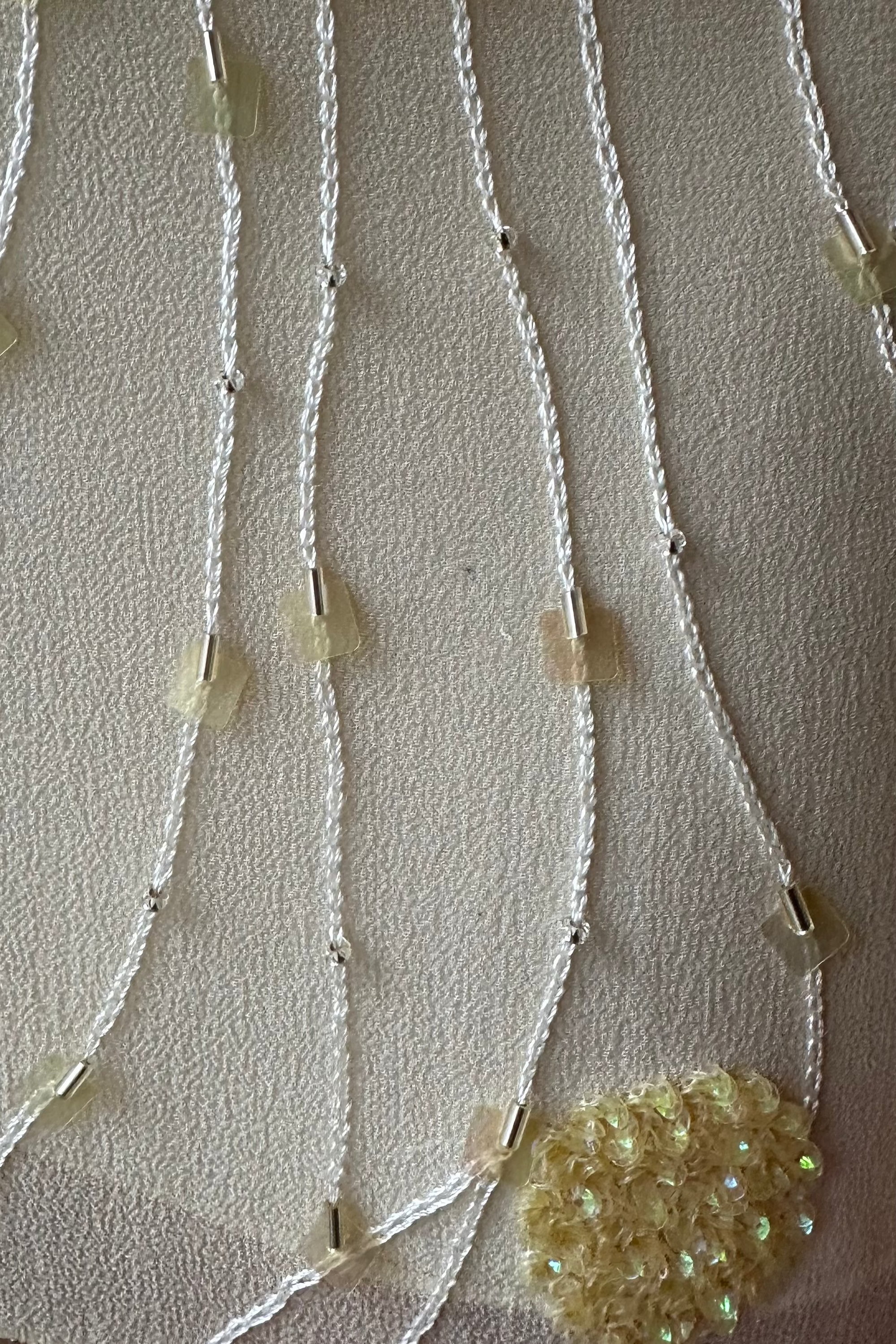 Sample Beaded Mini Skirt in Butter