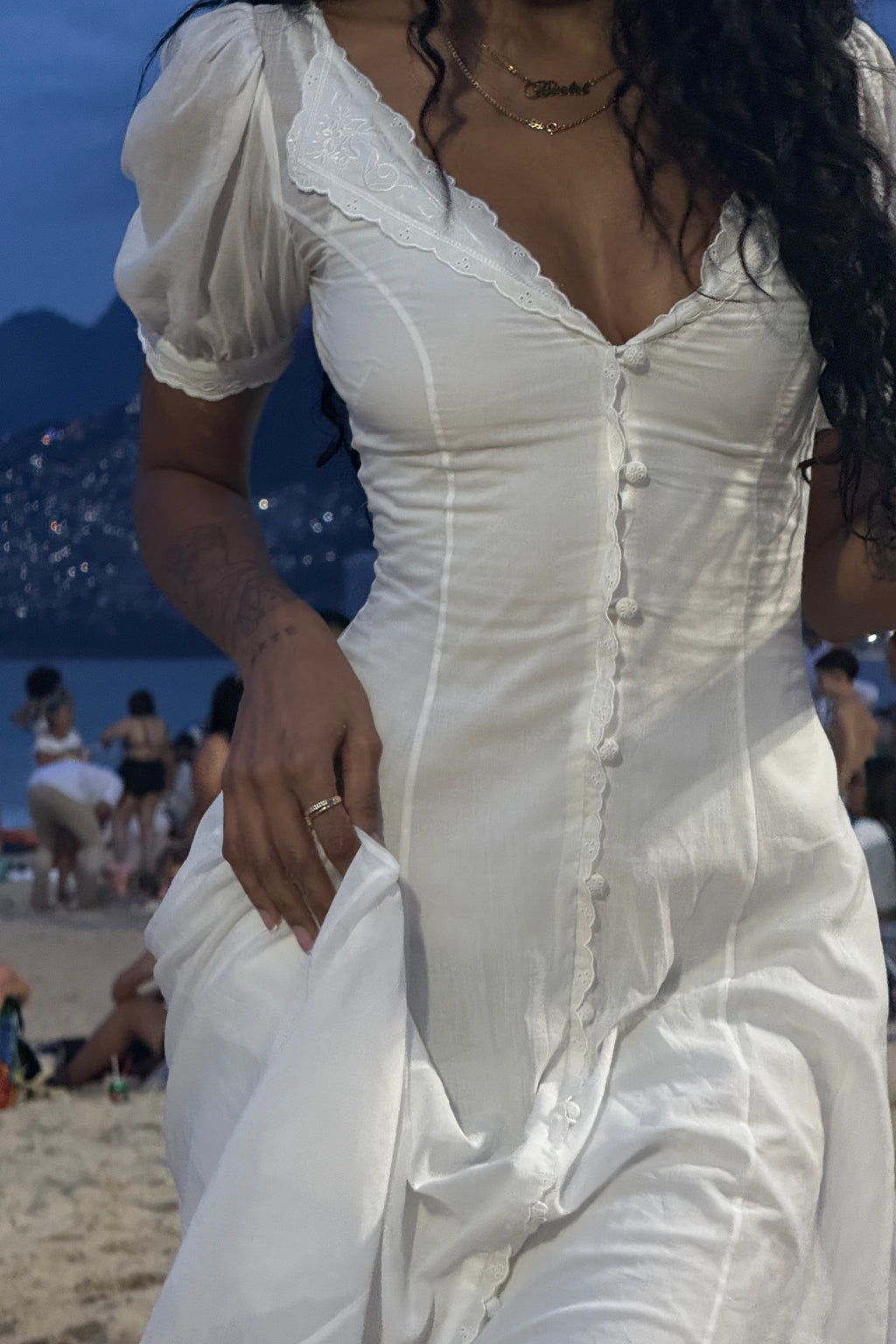 Tea For Two Dress in White Rose